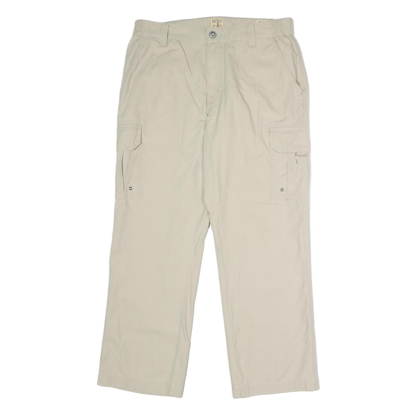 RED HEAD Mens Cotton Beige Regular Cargo Trousers W36 L30 Utility Casual Refurbished - N/A refurbished available on Cerqular