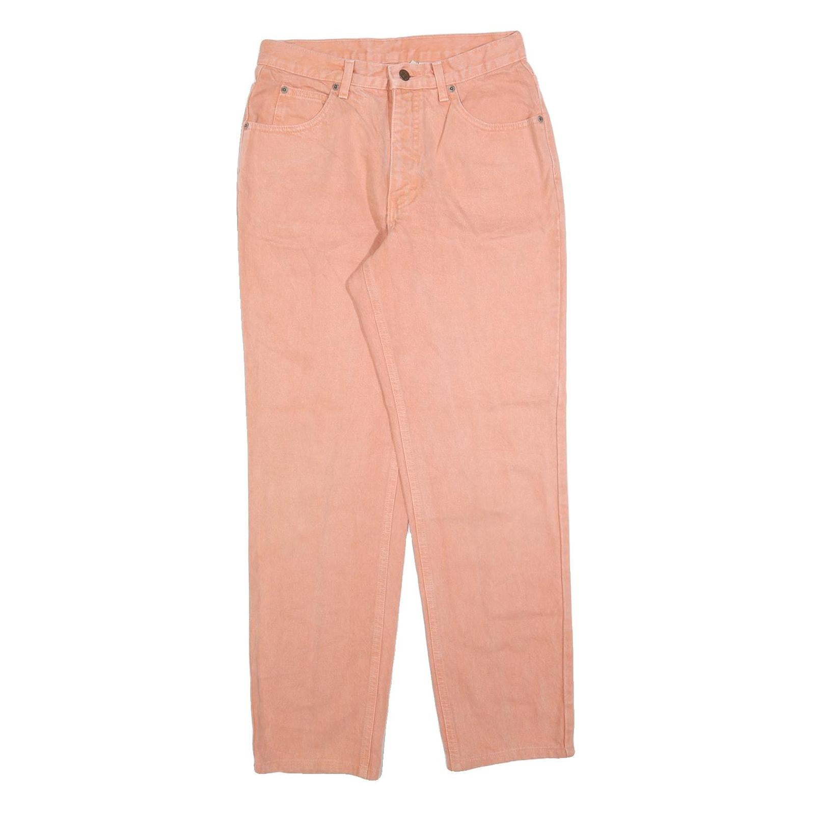CALVIN KLEIN Womens Jeans Pink Regular Straight Denim W28 L29 Cotton Blend Zip Refurbished - N/A refurbished available on Cerqular