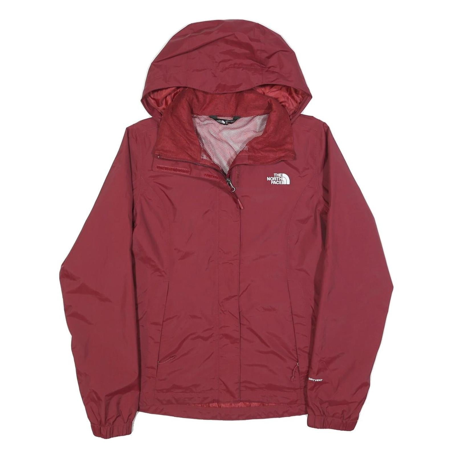 THE NORTH FACE Womens Red Jacket S Polyester Windbreaker Outdoor Zip Hooded Refurbished - N/A refurbished available on Cerqular