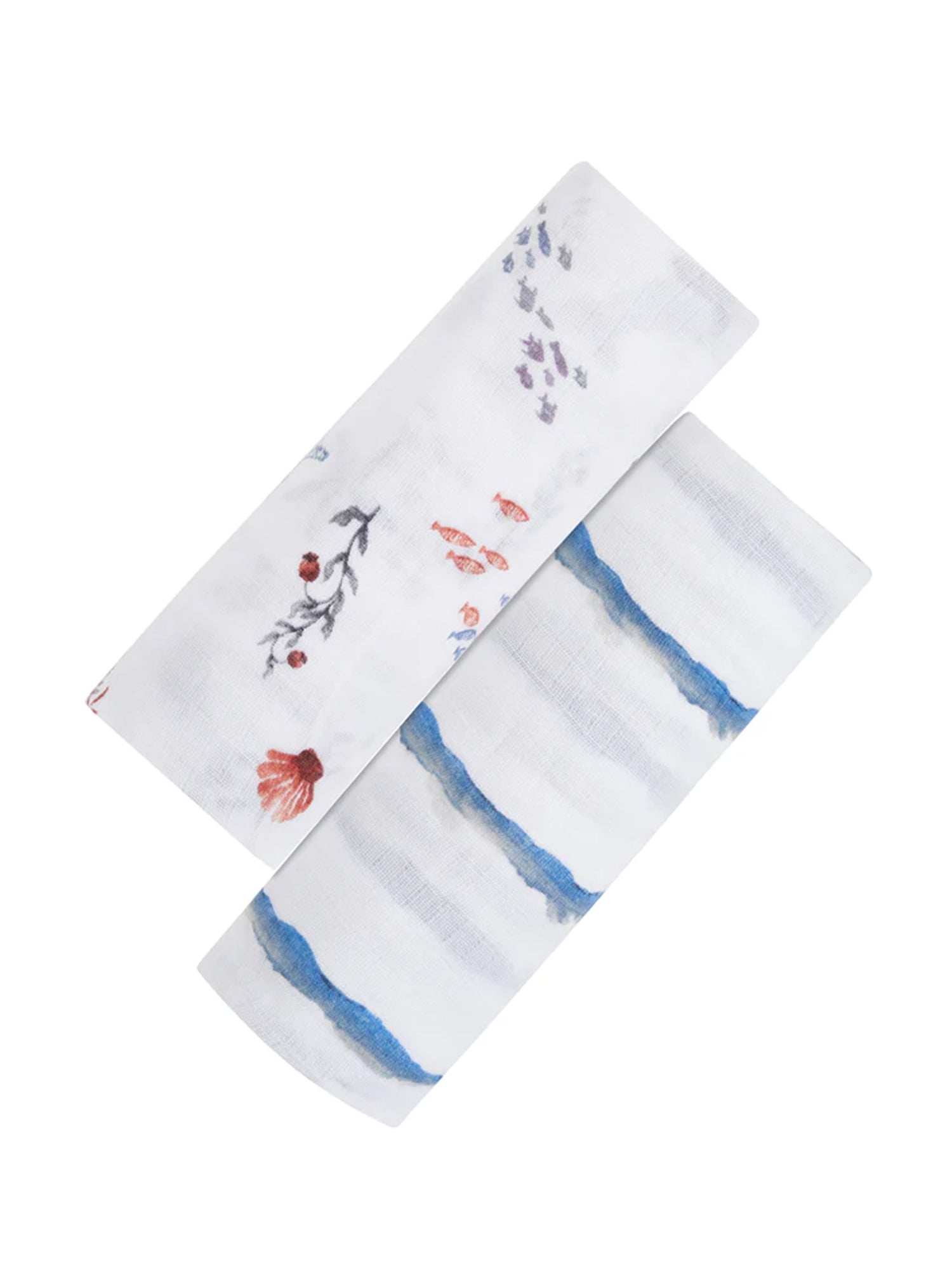 Organic Swaddle Set - Life's A Beach (Under The Sea & Blue Octopus Stripe) Refurbished - Malabar Baby refurbished available on Cerqular