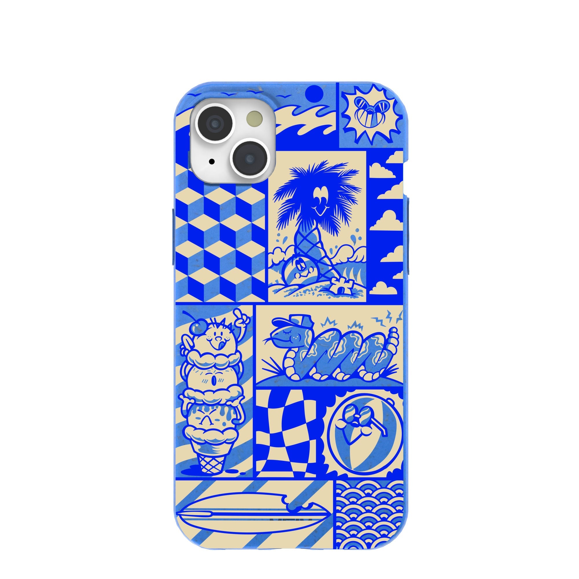 Electric Blue Summer Blues iPhone 15 Plus Case Refurbished - Pela Case refurbished available on Cerqular