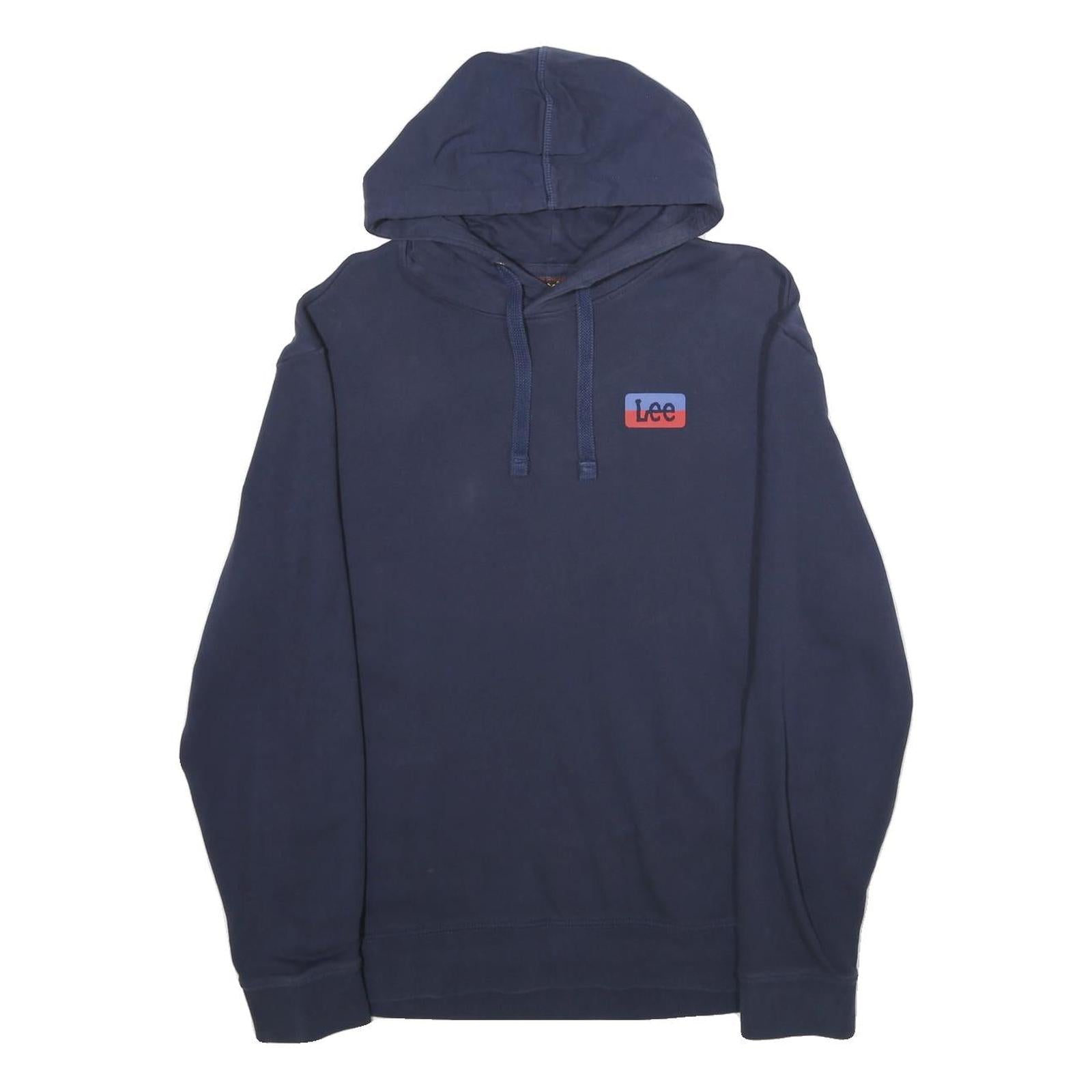 LEE Mens Navy Pullover Hoodie M Cotton Blend Soft Comfortable Refurbished - N/A refurbished available on Cerqular