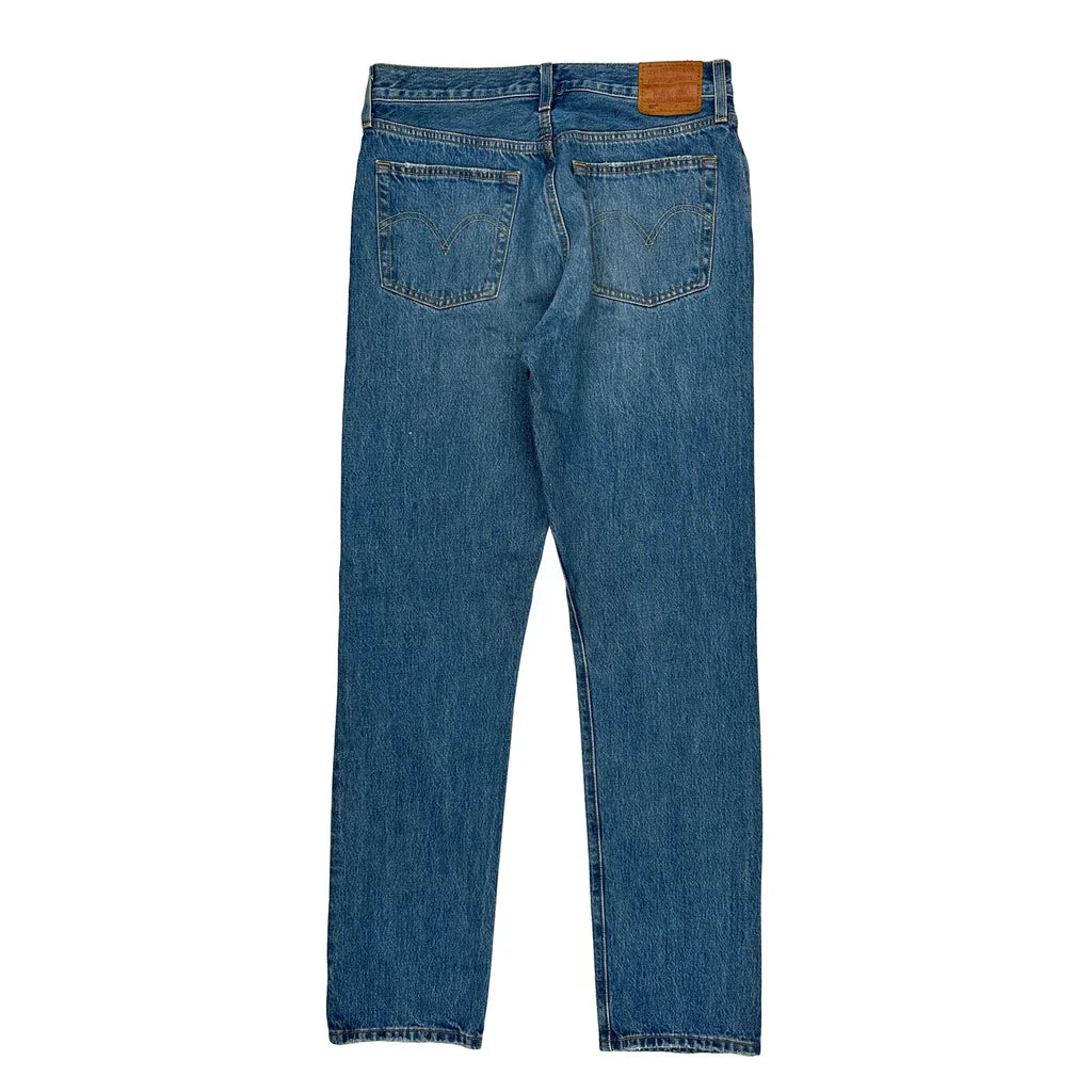 501 Levis Jeans - 32W 30L Blue Denim Refurbished - Thrifted (note: this is a term often used to describe second- refurbished available on Cerqular