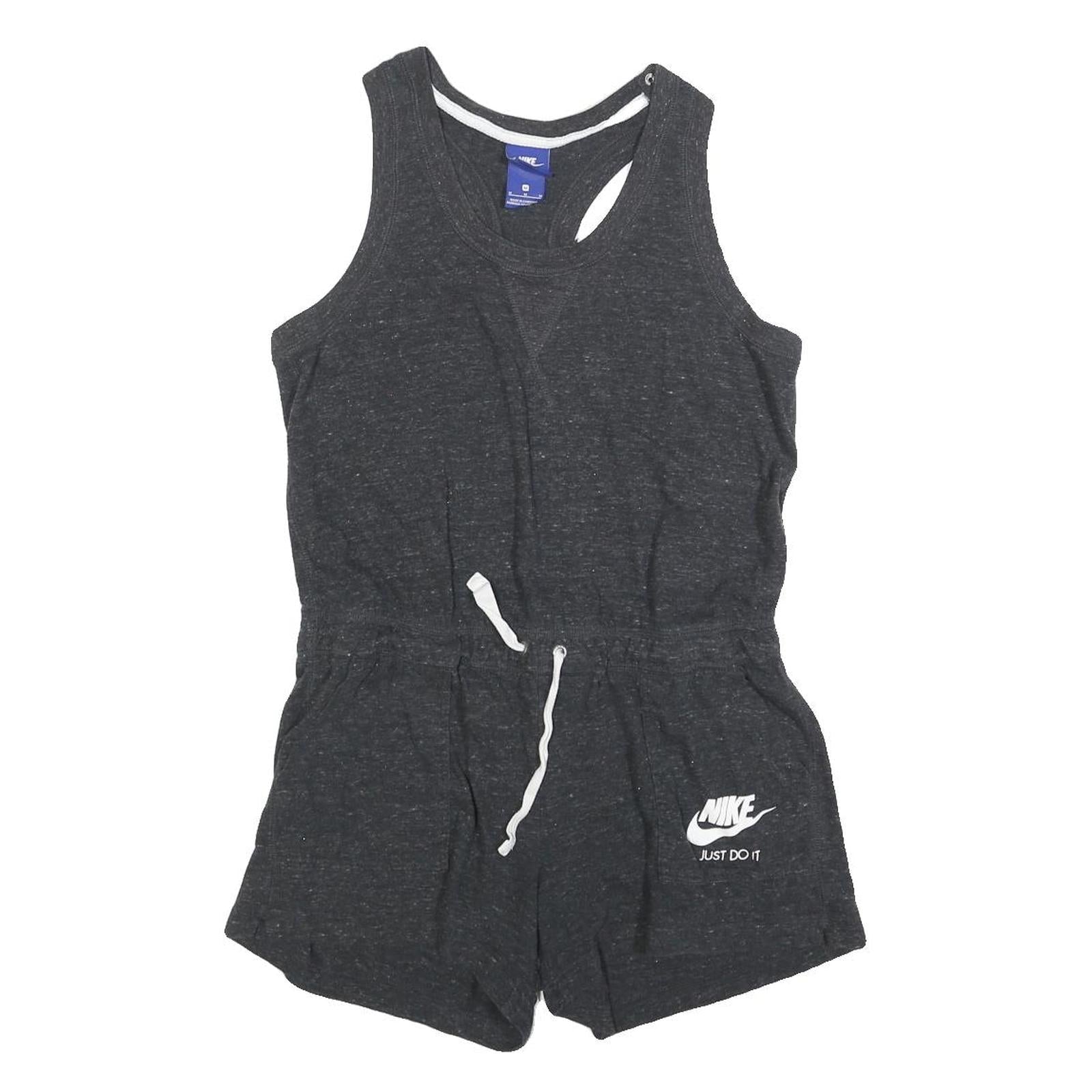 NIKE Womens Black Playsuit Cotton Blend Racerback M Casual Summer Drawstring Refurbished - N/A refurbished available on Cerqular