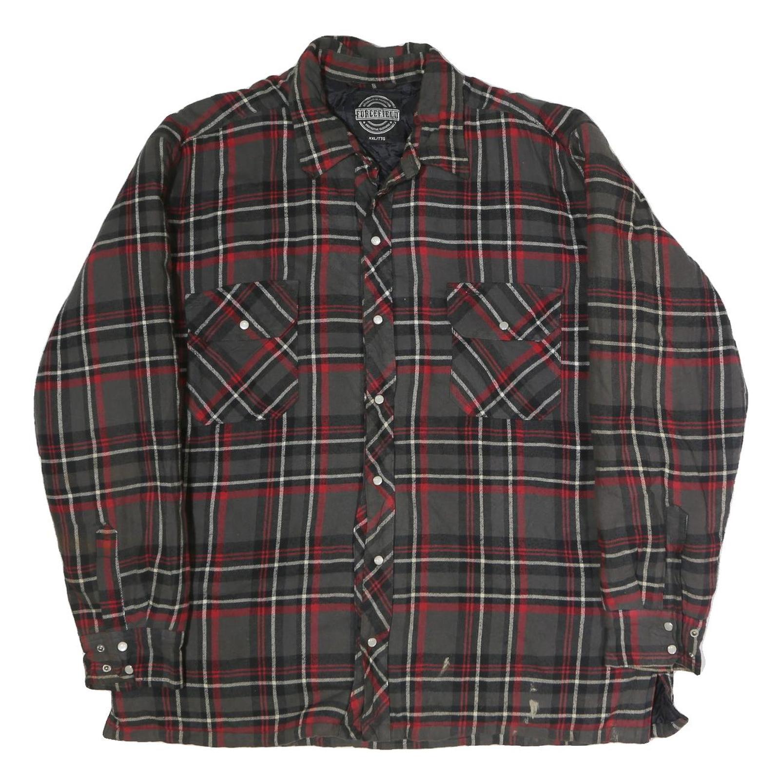 FORCEFIELD Mens Black & Red Check Shirt 2XL Cotton Casual Long Sleeve Refurbished - N/A refurbished available on Cerqular
