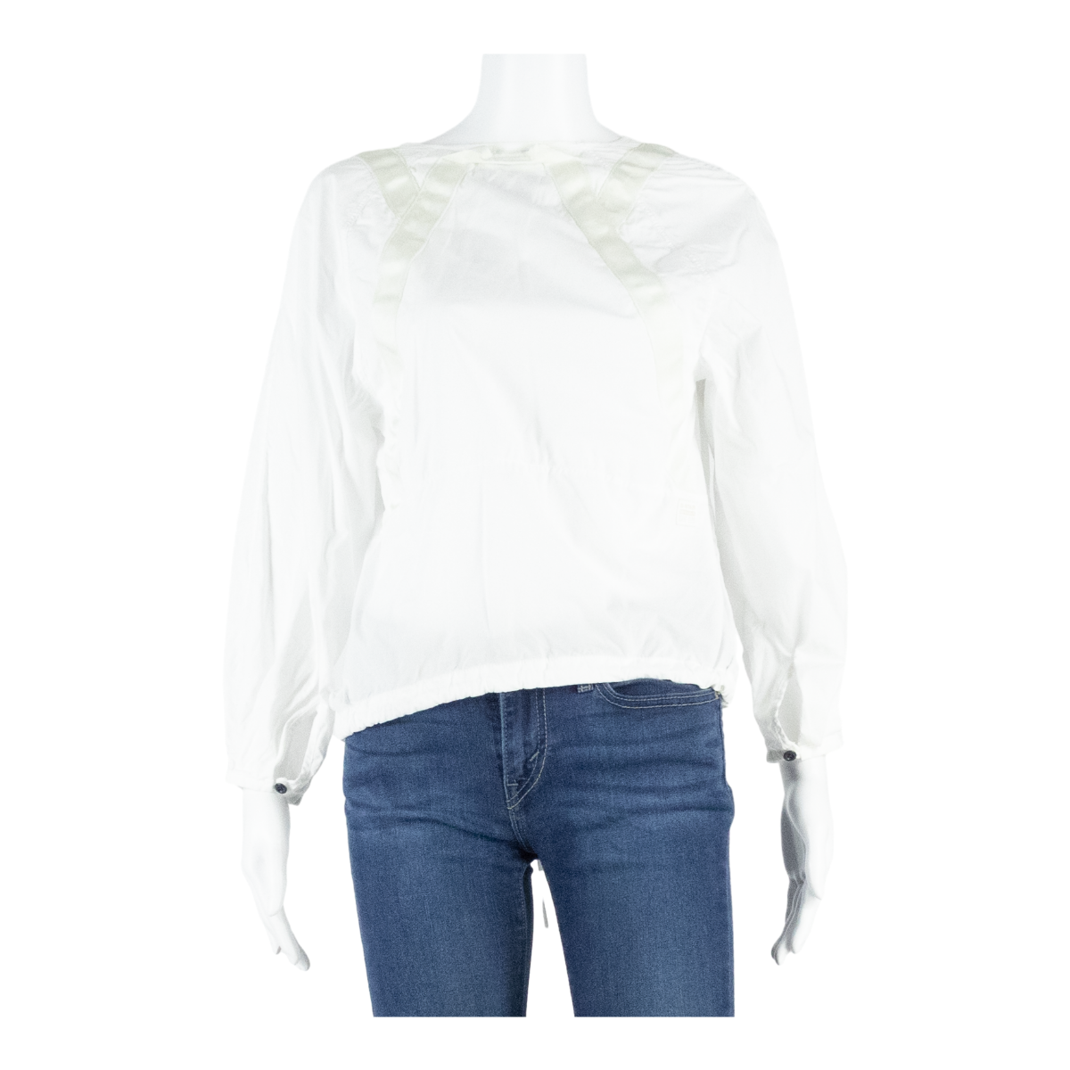 G-STAR RAW Womens Blouse White V-Neck Long Sleeve M Refurbished - N/A refurbished available on Cerqular