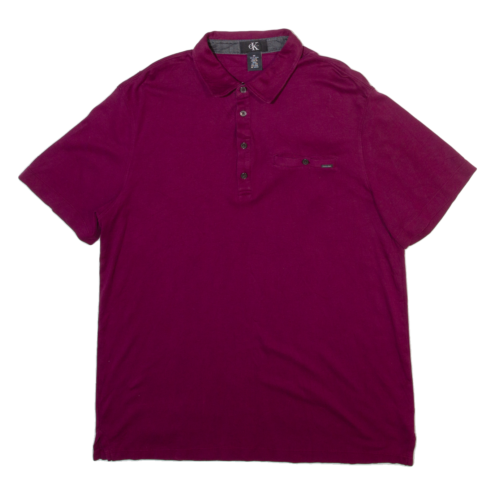CALVIN KLEIN Mens Polo Shirt Maroon M Refurbished - N/A refurbished available on Cerqular