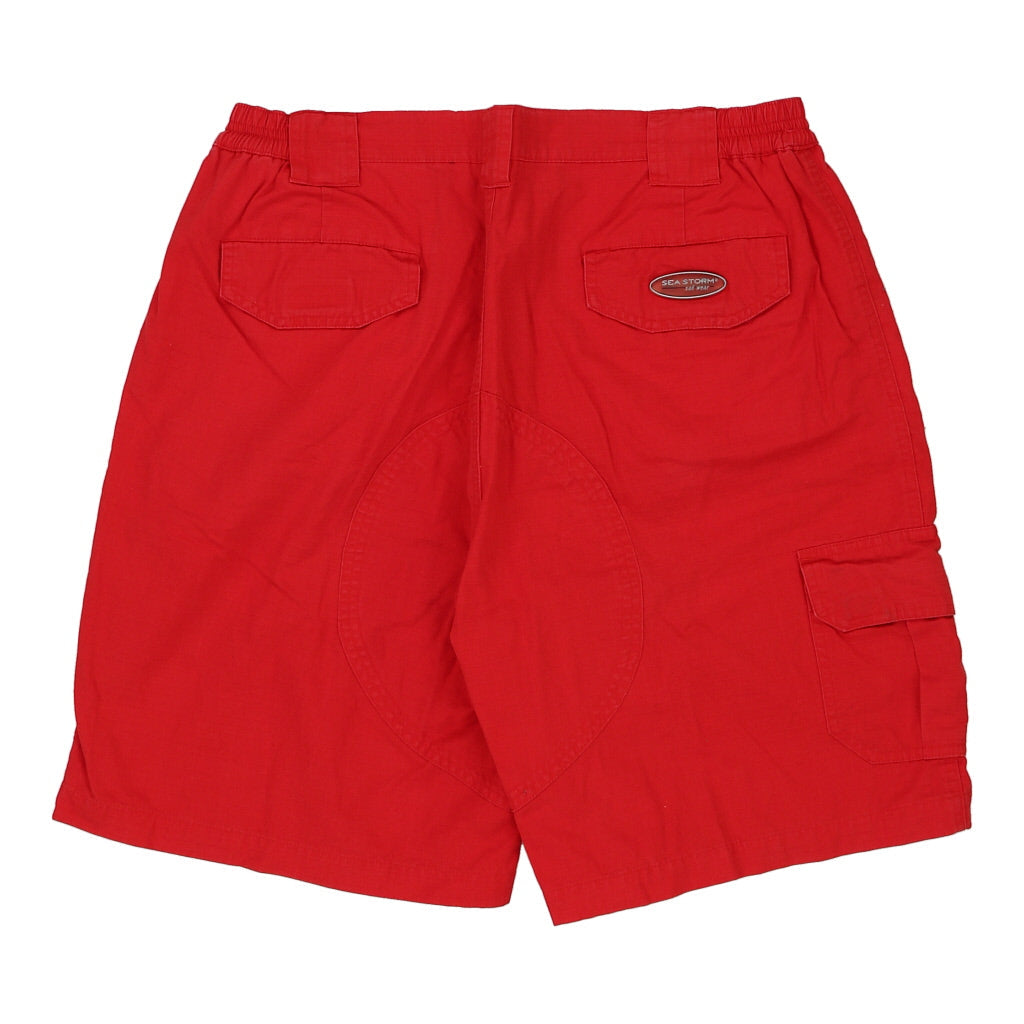 Sea Storm Cargo Shorts - 36W 10L Red Cotton Refurbished - Thrifted (note: this is a term often used to describe second- refurbished available on Cerqular