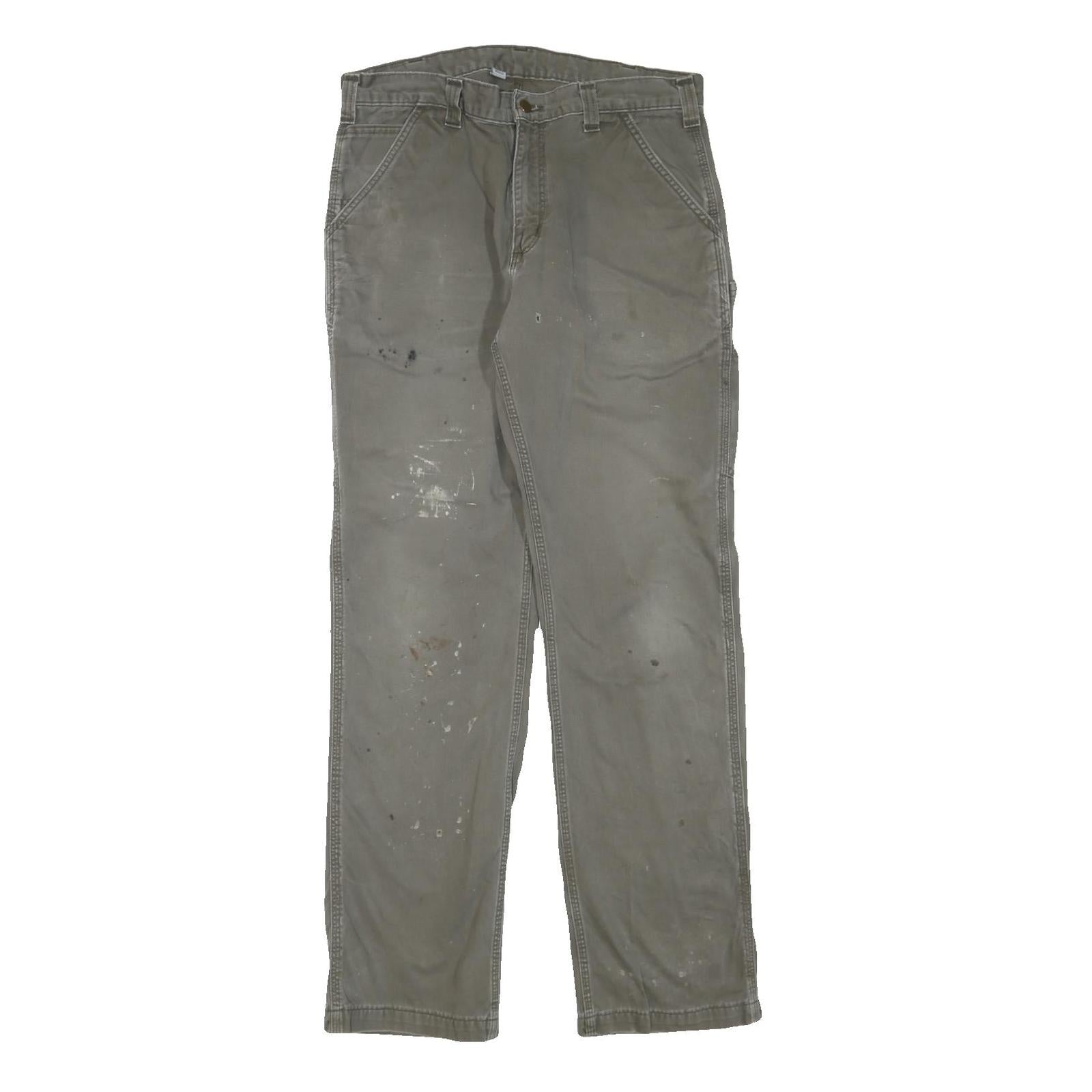 CARHARTT Mens Cotton Blend Trousers Regular Straight W35 L34 Workwear Durable Refurbished - N/A refurbished available on Cerqular