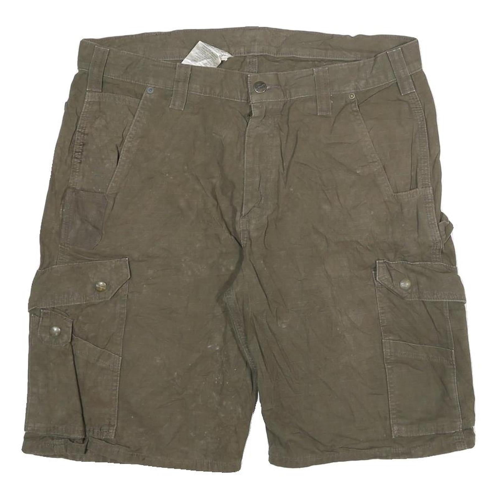 CARHARTT Mens Cargo Shorts Brown 2XL W36 Workwear Cotton Blend Durable Refurbished - N/A refurbished available on Cerqular
