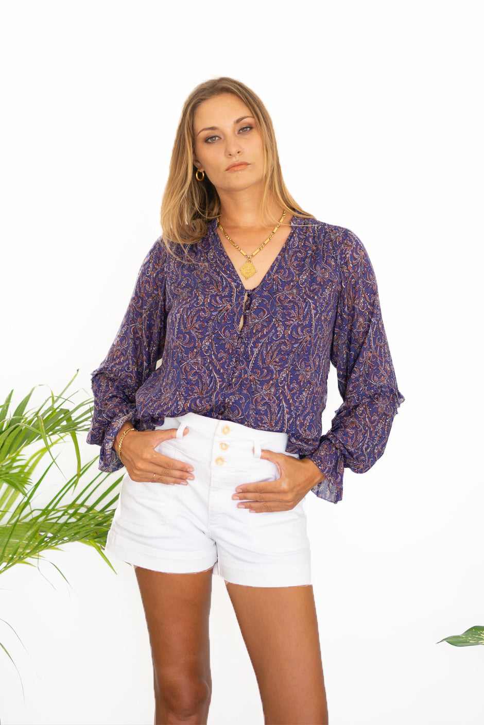 Aria Blouse | Size: XS | Color: Paisley Garden Refurbished - N/A (Paneros is not a known clothing brand. It is possible refurbished available on Cerqular