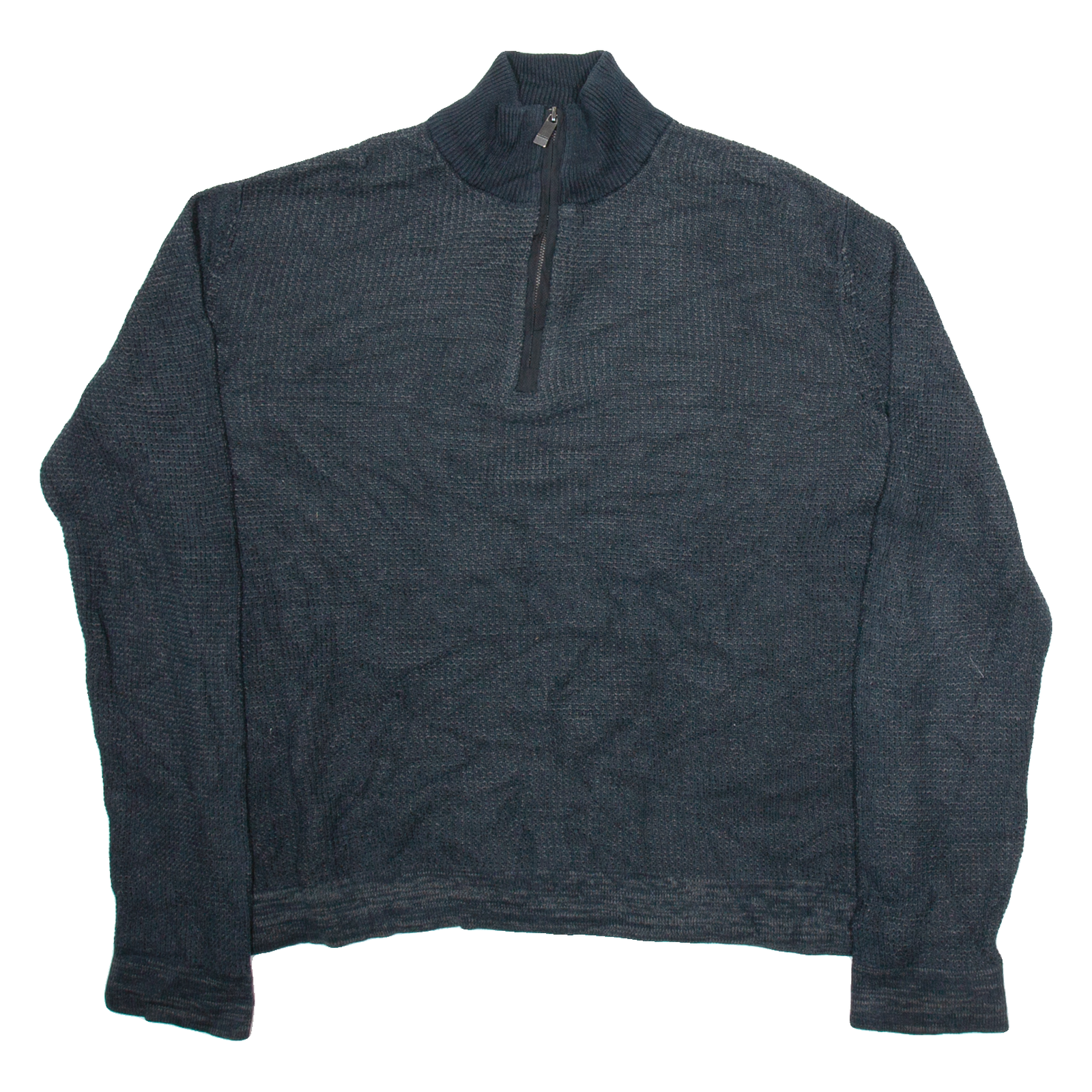 CALVIN KLEIN Mens Jumper Grey 1/4 Zip Tight Knit L Refurbished - N/A refurbished available on Cerqular