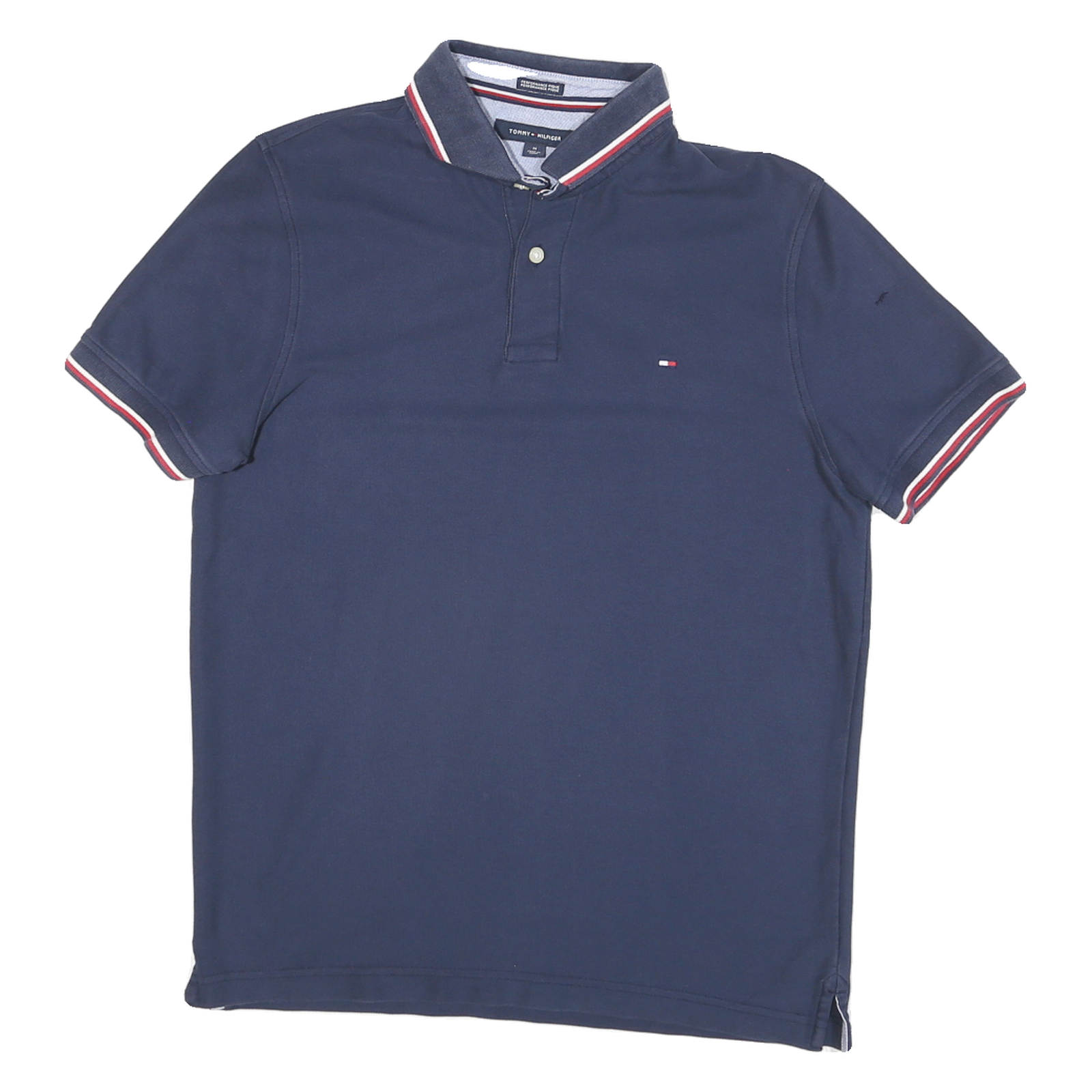 TOMMY HILFIGER Mens Navy Blue Short Sleeve Polo Shirt M Classic Cotton Blend Refurbished - N/A refurbished available on Cerqular