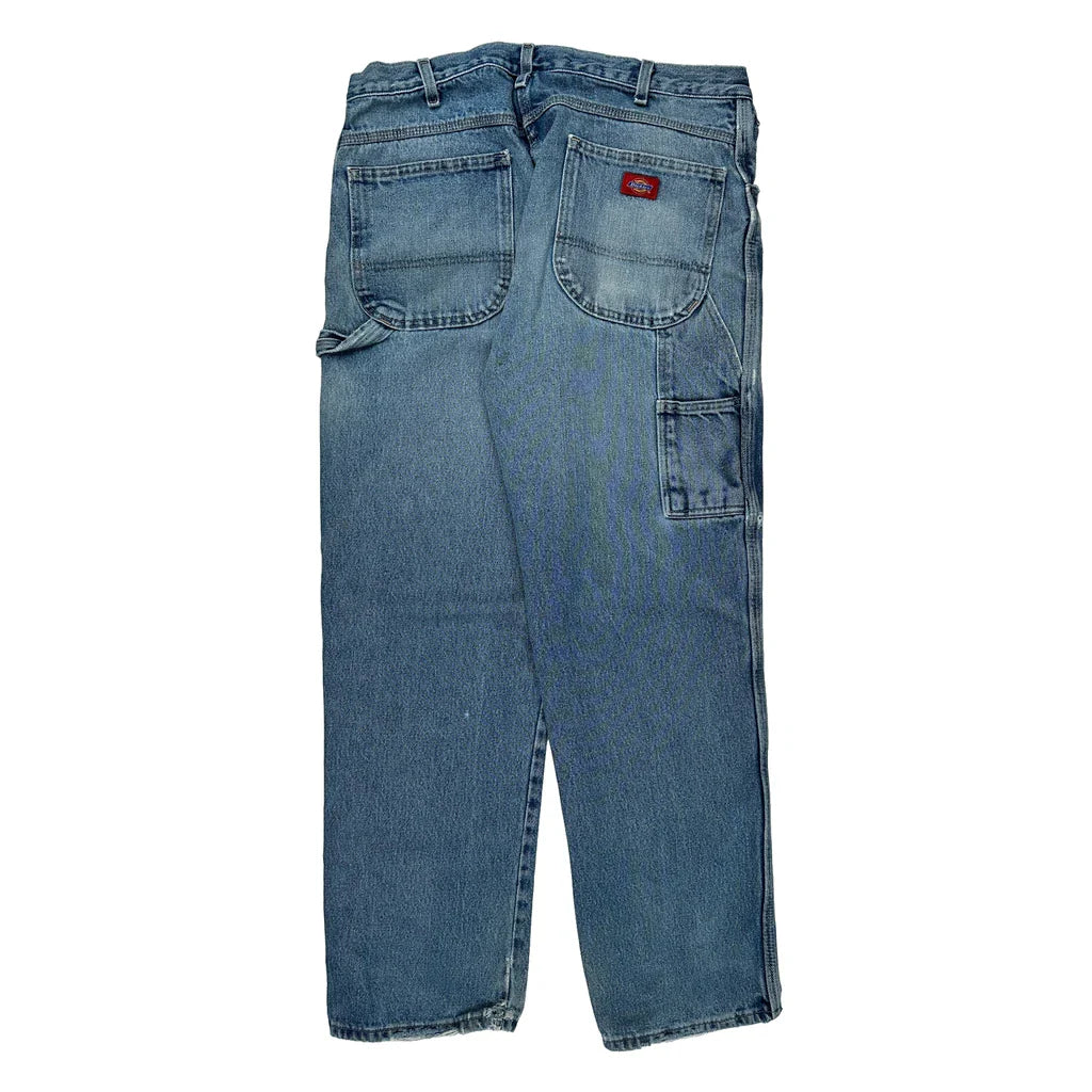 Dickies Cargo Carpenter Jeans - 36W 30L Blue Denim Refurbished - Thrifted (note: this is a term often used to describe second- refurbished available on Cerqular