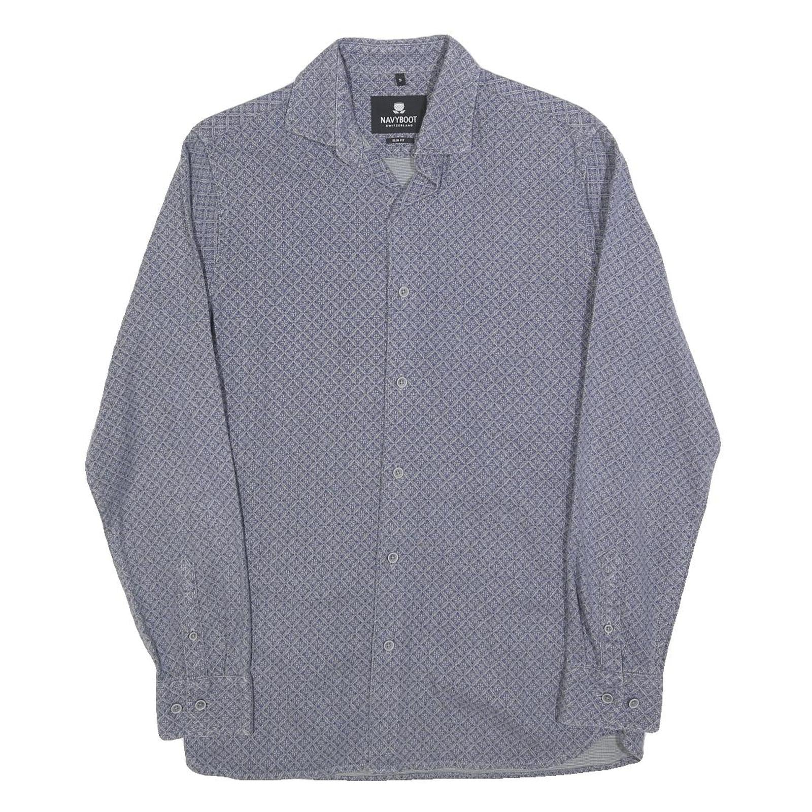Buy NAVYBOOT Mens Blue Shirt S Cotton Blend Patterned Long Sleeve Button Closure Refurbished - $19.49 NAVYBOOT Mens Blue Shirt S Cotton Blend Patterned Long Sleeve Button Closure Refurbished - N/A refurbished available on Cerqular