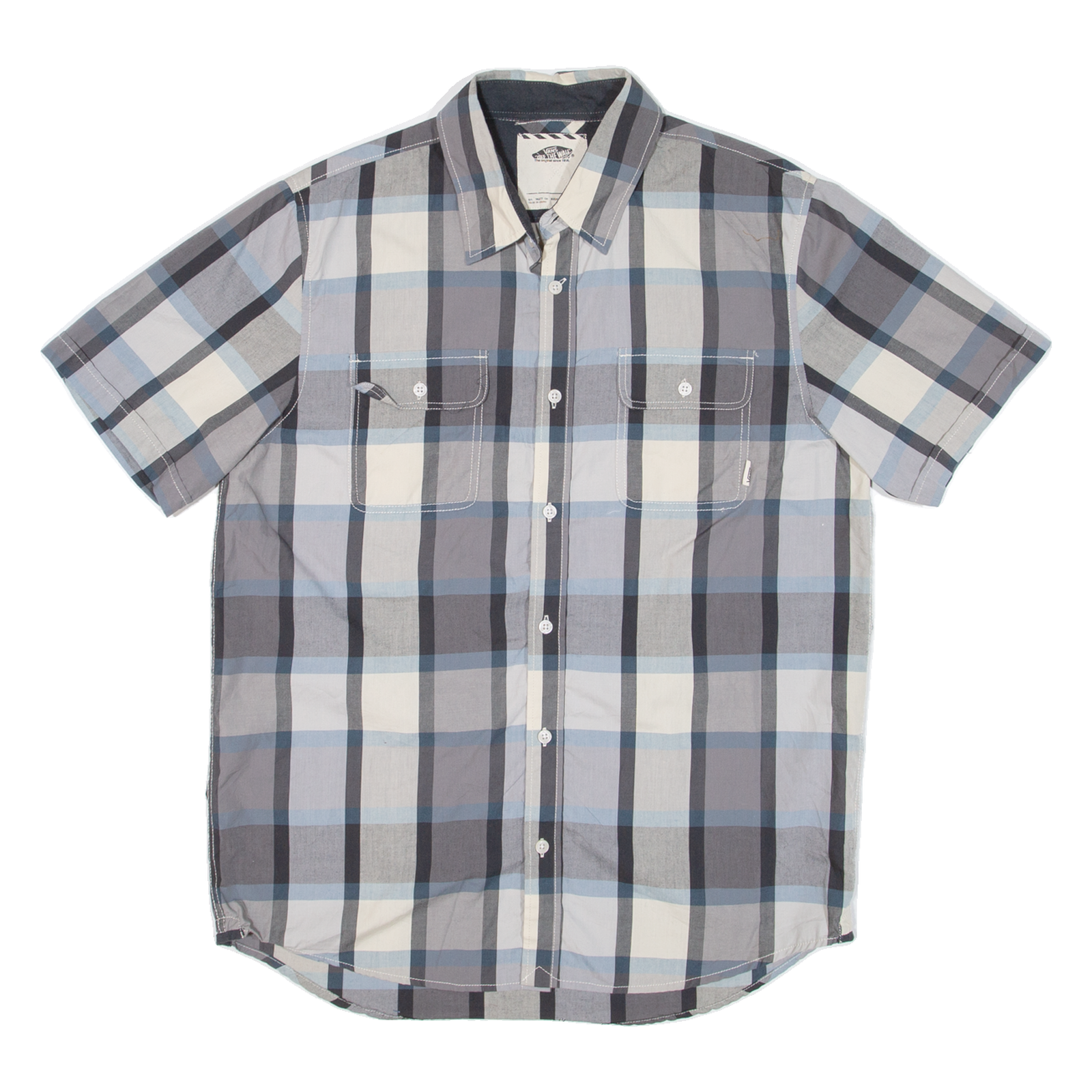 VANS Mens Shirt Grey Check M Refurbished - N/A refurbished available on Cerqular