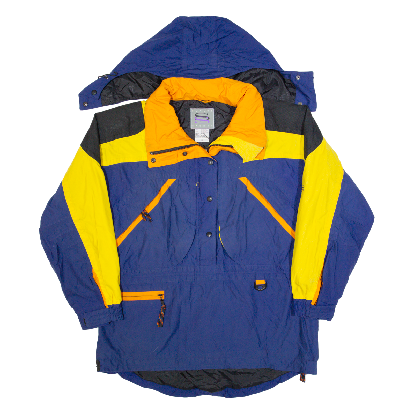 SLALOM SPORTS Womens Pullover Jacket Blue 90s Hooded L Refurbished - N/A refurbished available on Cerqular