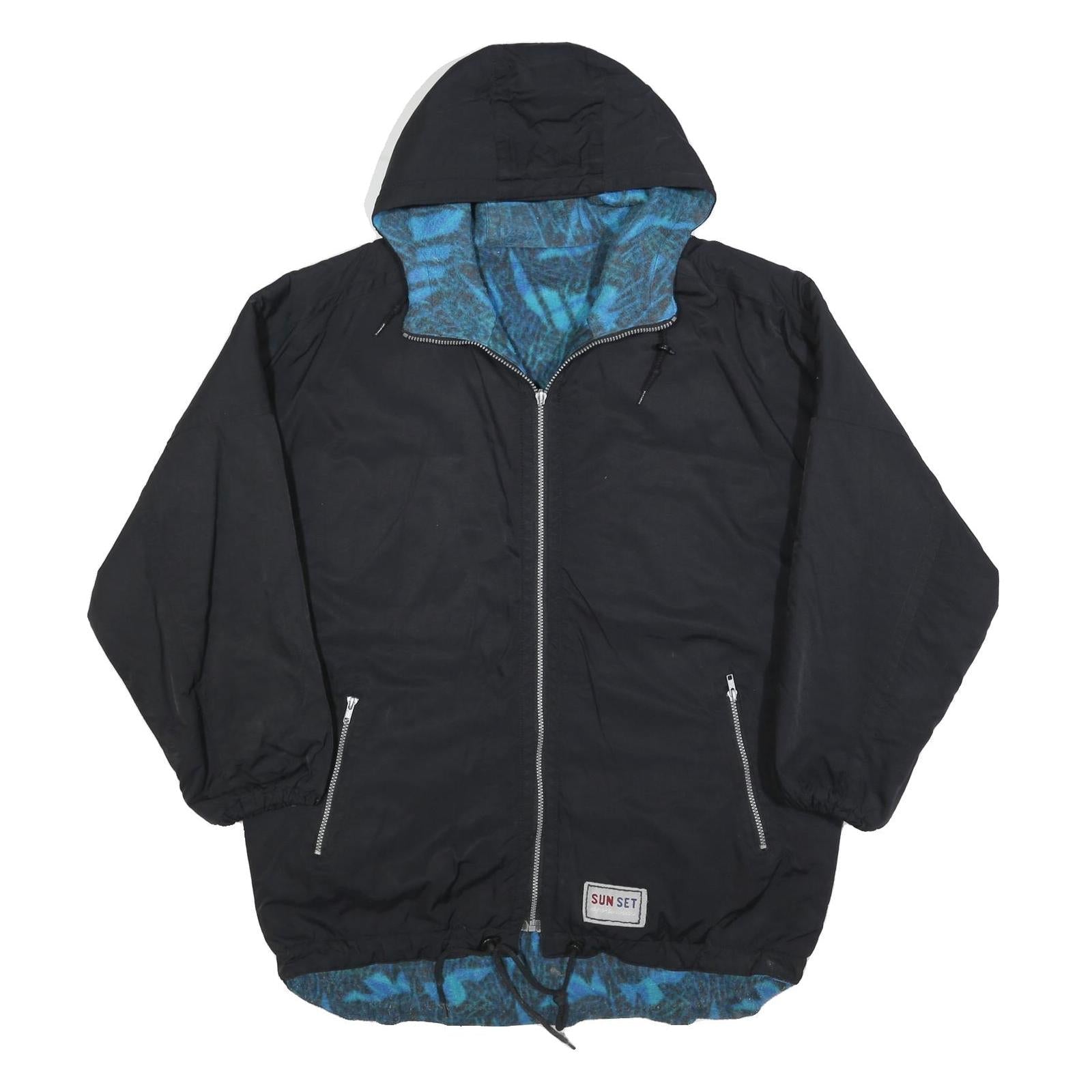 Buy SUNSET Womens Black & Blue Reversible Hooded Jacket XL Polyester Blend Zip Plain Refurbished - $32.49 SUNSET Womens Black & Blue Reversible Hooded Jacket XL Polyester Blend Zip Plain Refurbished - N/A refurbished available on Cerqular