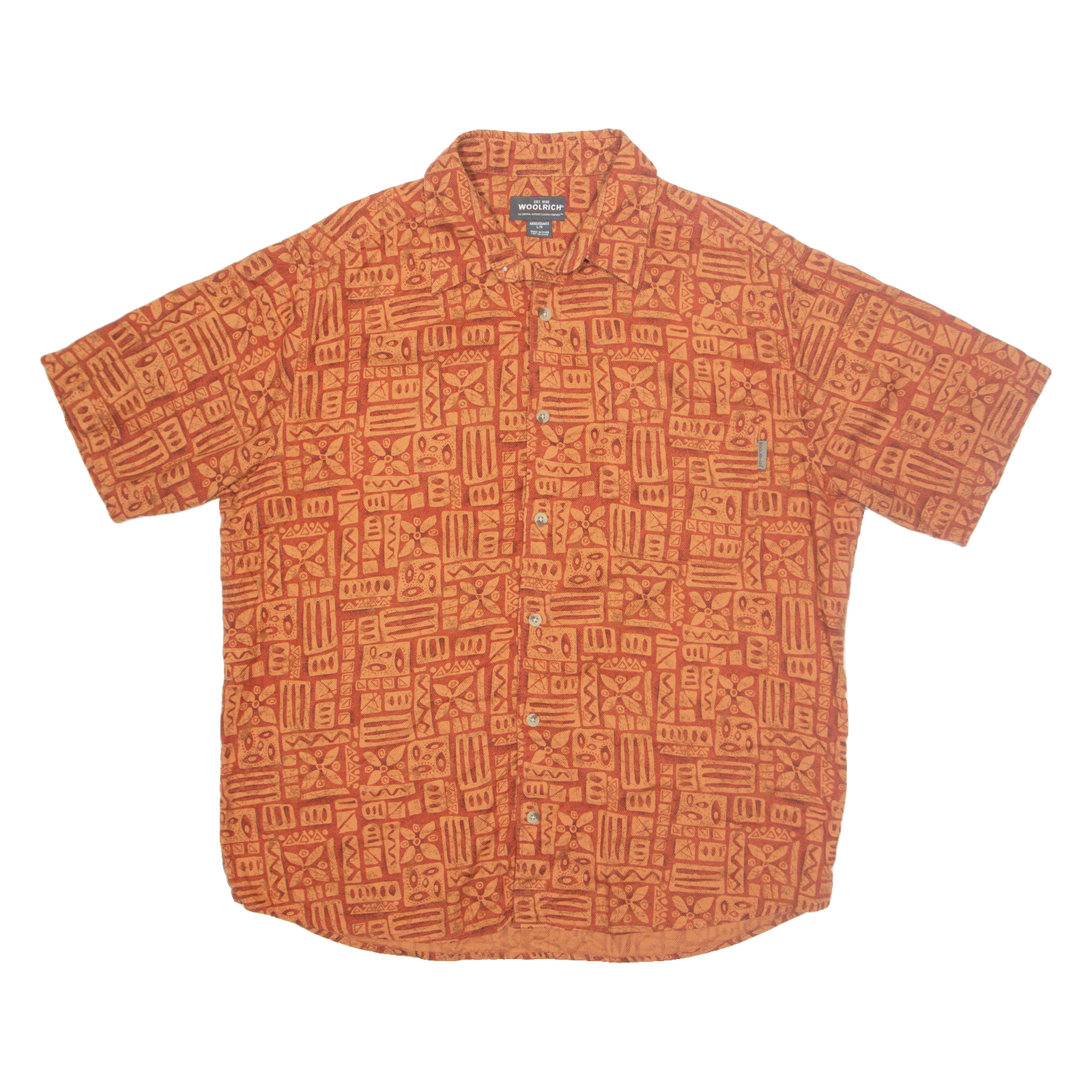 WOOLRICH Mens Shirt Orange Geometric L Refurbished - N/A refurbished available on Cerqular