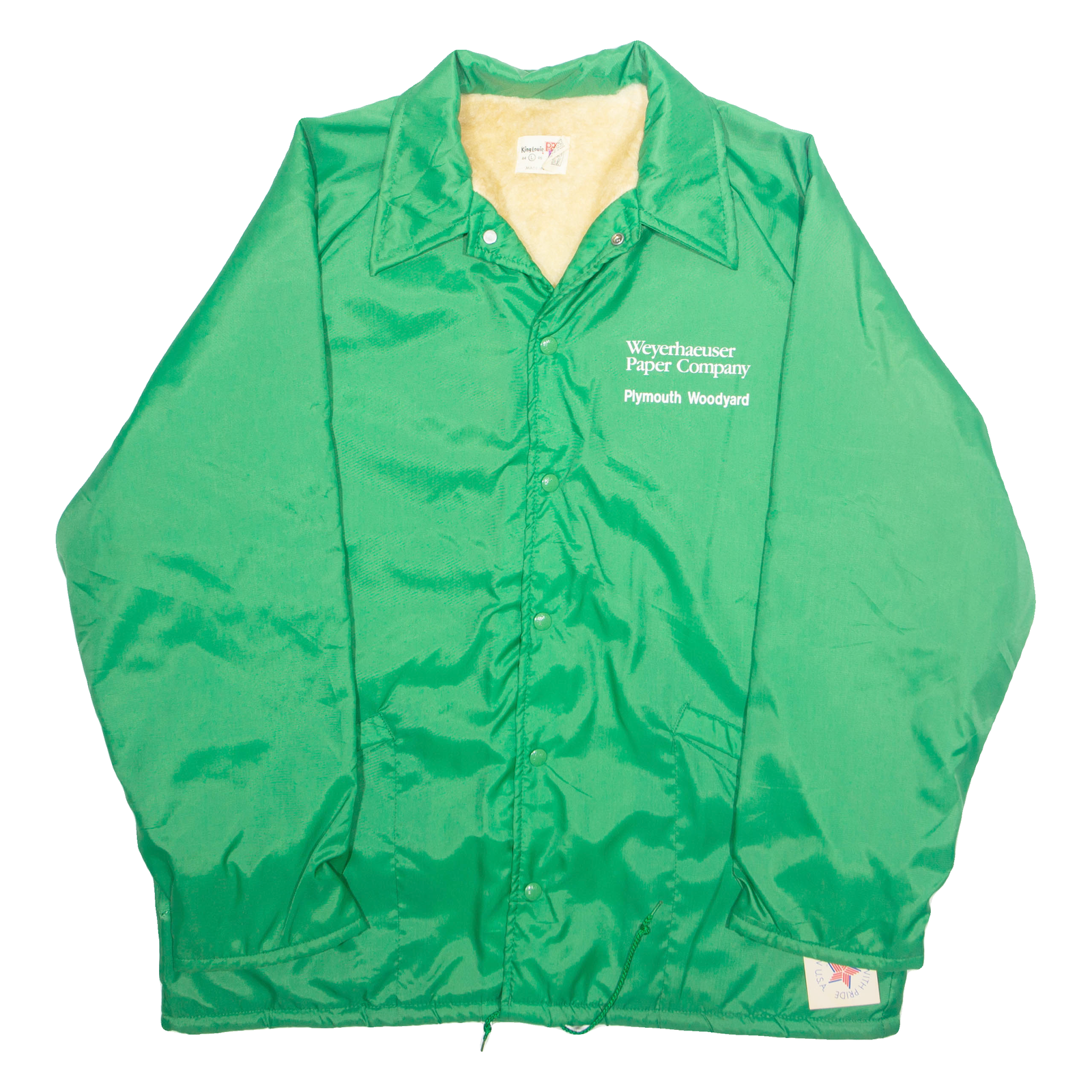 PRO FIT Mens Jacket Green Nylon USA L Refurbished - N/A refurbished available on Cerqular