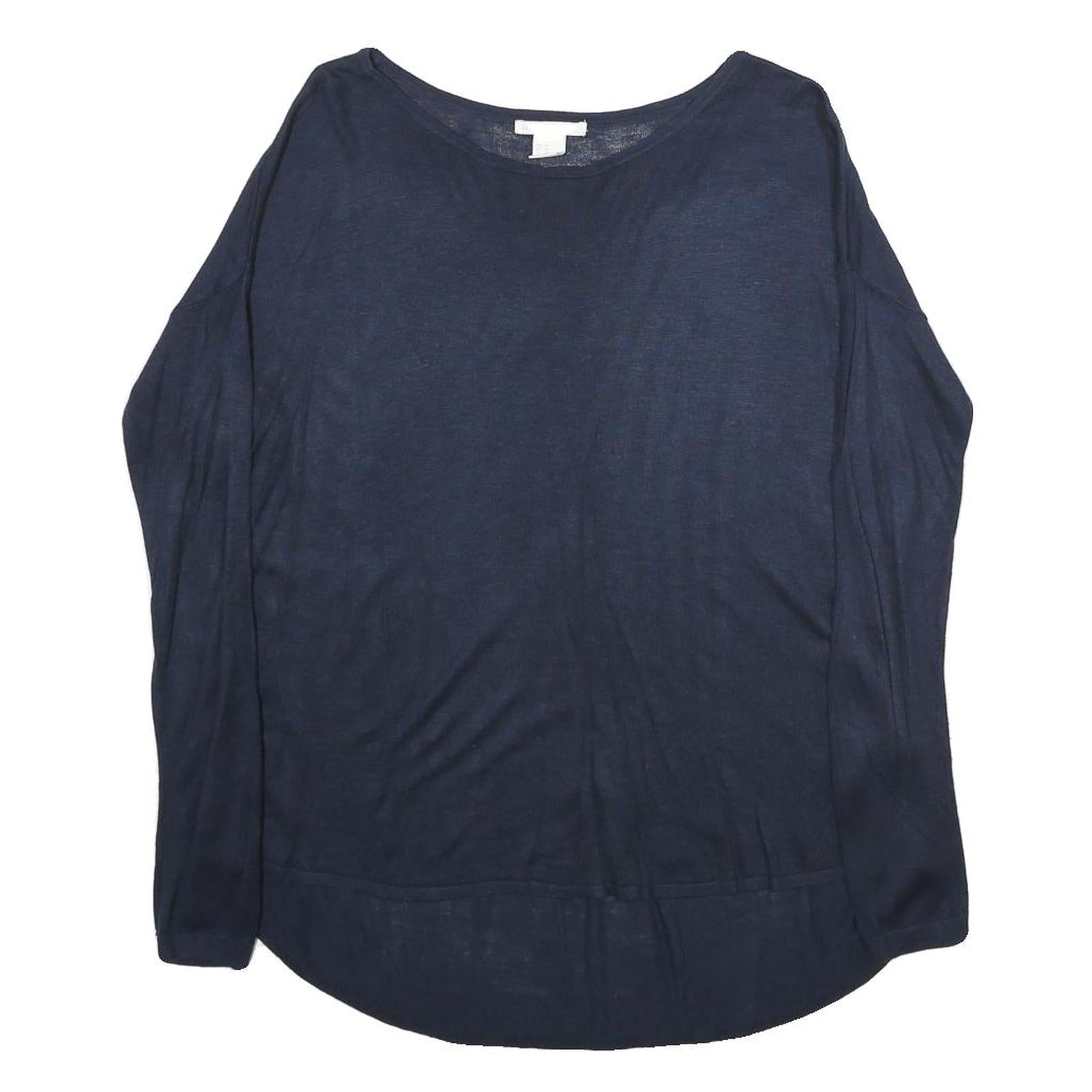 H&M Womens Navy Plain Pullover Jumper Crew Neck Basic Knit XS Lightweight Refurbished - N/A refurbished available on Cerqular