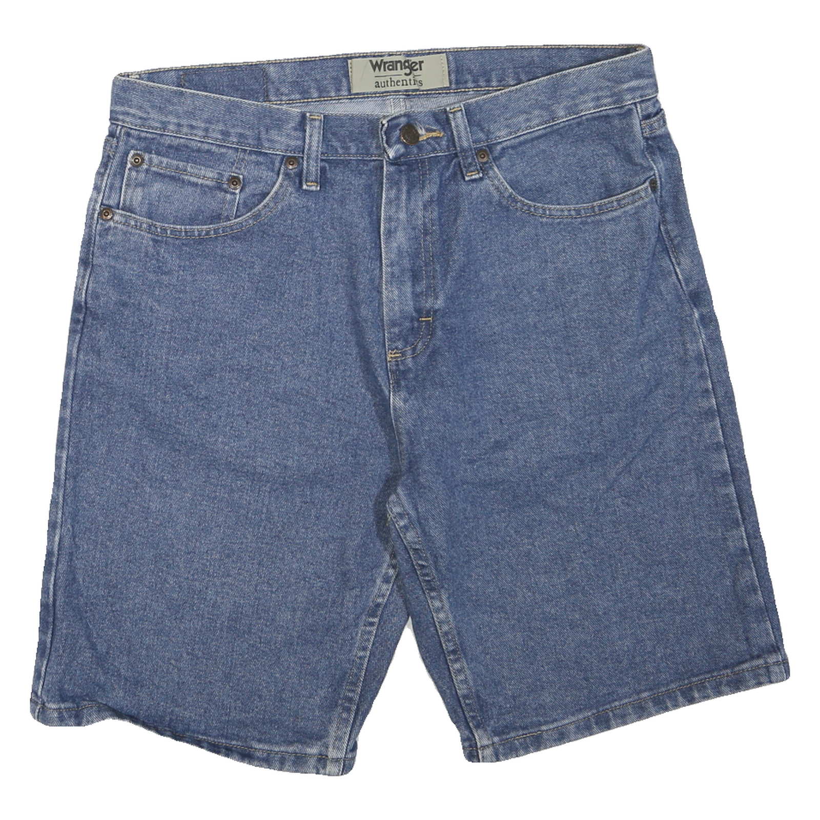 WRANGLER Mens Denim Blue Shorts M W34 Authentic Cotton Blend Casual Fit Refurbished - N/A refurbished available on Cerqular