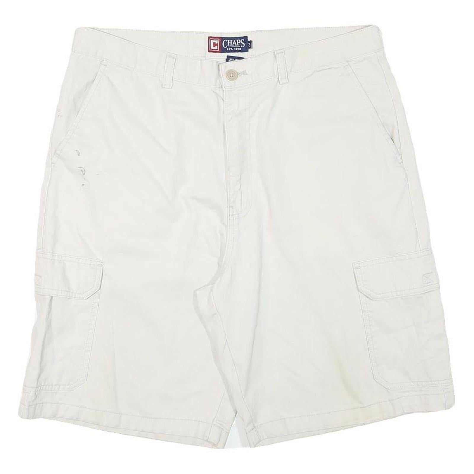 CHAPS Mens Shorts White Cargo XL W34 Cotton Blend Casual Pocketed Refurbished - N/A refurbished available on Cerqular