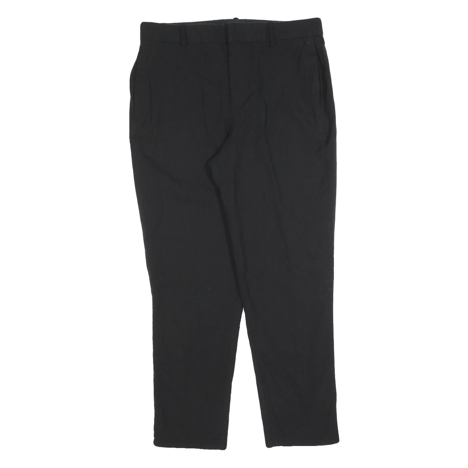 POLO RALPH LAUREN Womens Black Regular Leg Trousers W32 L27 Smart Casual Zip Refurbished - N/A refurbished available on Cerqular