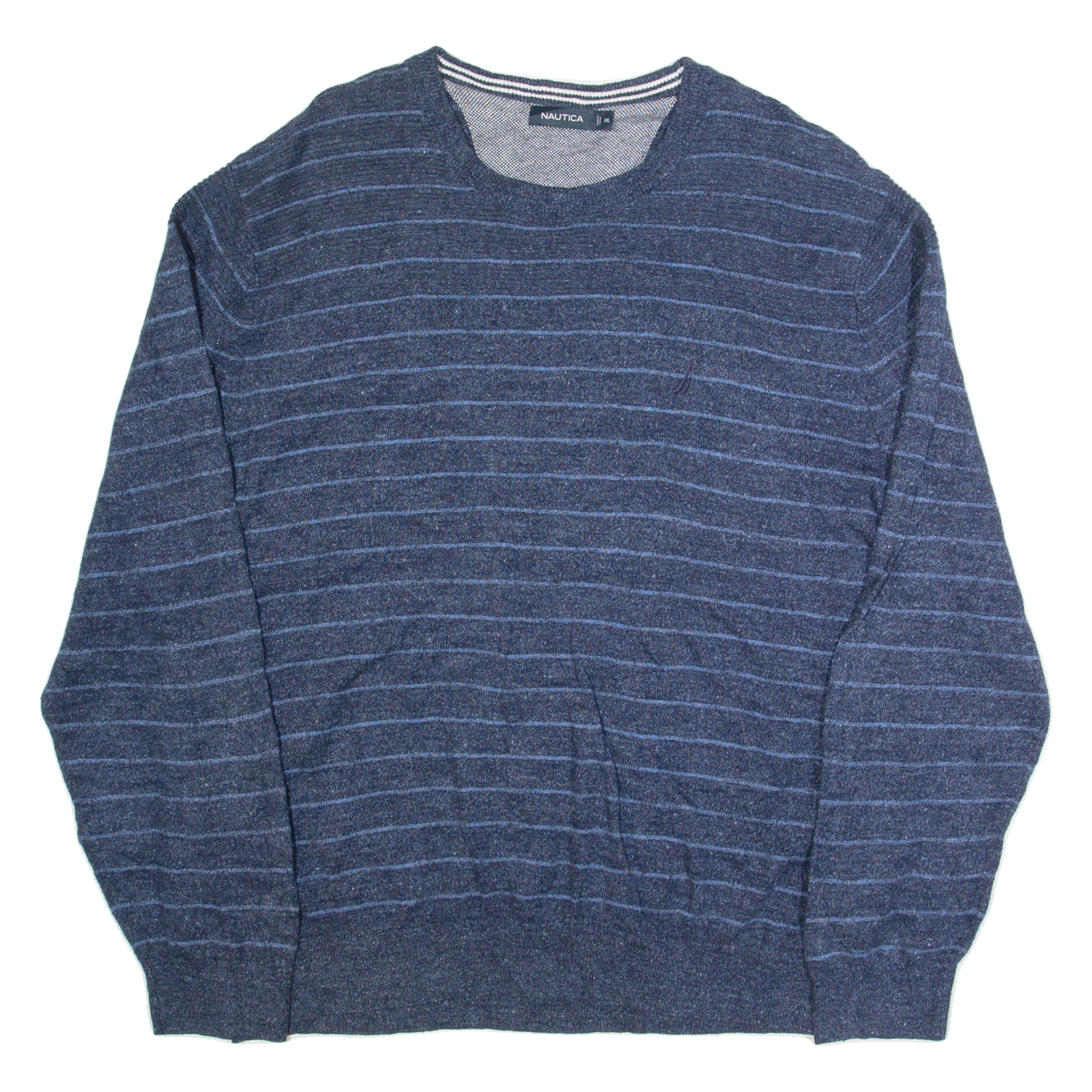 NAUTICA Mens Patterned Jumper Blue Striped Tight Knit 2XL Refurbished - N/A refurbished available on Cerqular
