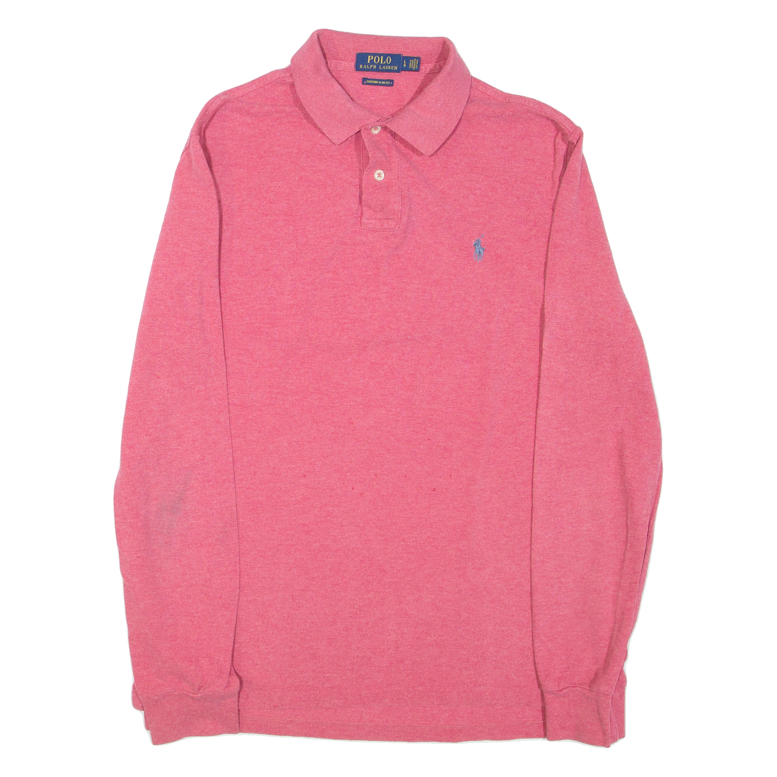 POLO RALPH LAUREN Custom Slim Fit Mens Polo Shirt Pink Long Sleeve L Refurbished - N/A refurbished available on Cerqular
