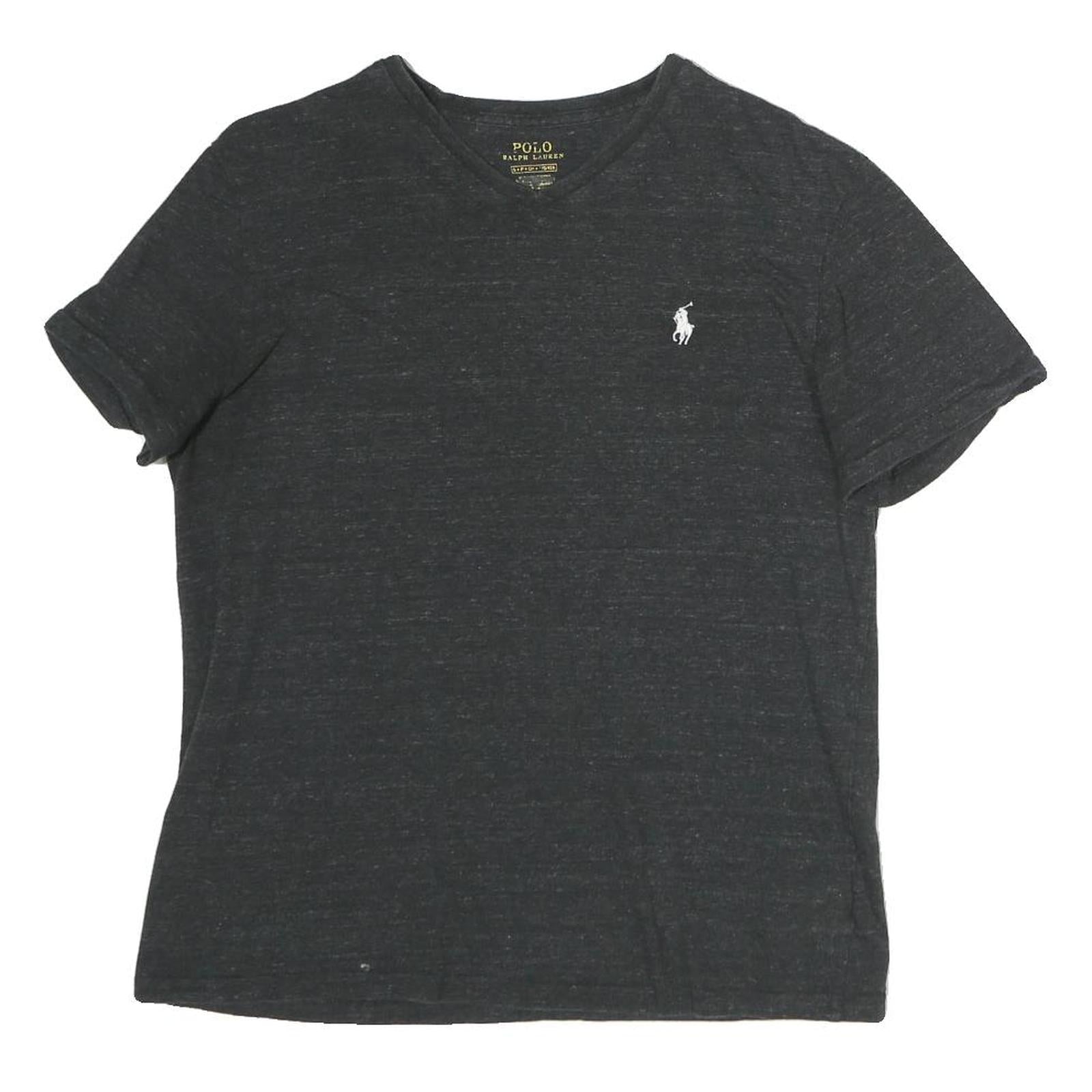 POLO RALPH LAUREN Mens Black Graphic T-Shirt S Short Sleeve V-Neck Cotton Refurbished - N/A refurbished available on Cerqular