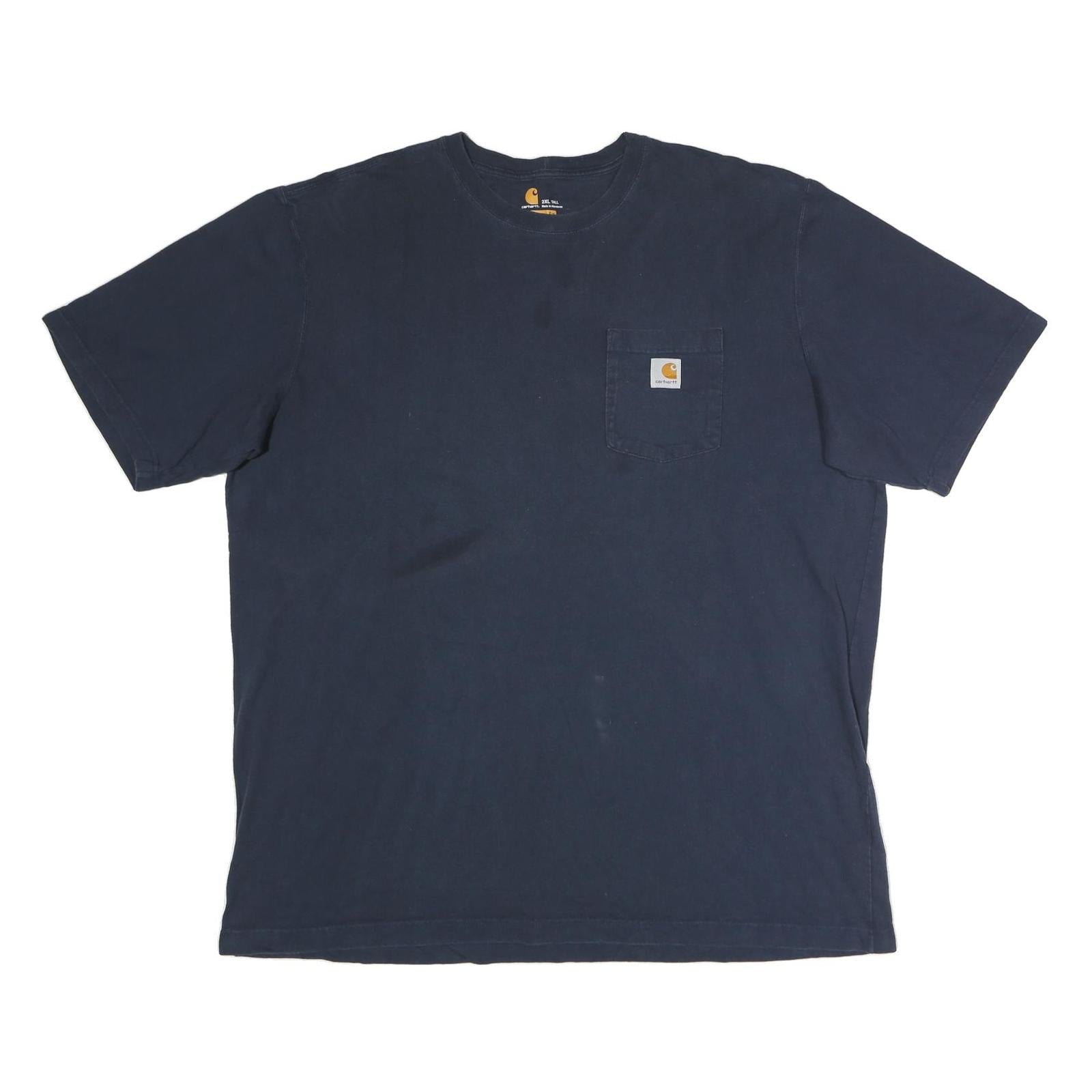 CARHARTT Mens Navy Blue T-Shirt 2XL Short Sleeve Crew Neck Pocket Logo Cotton Refurbished - N/A refurbished available on Cerqular