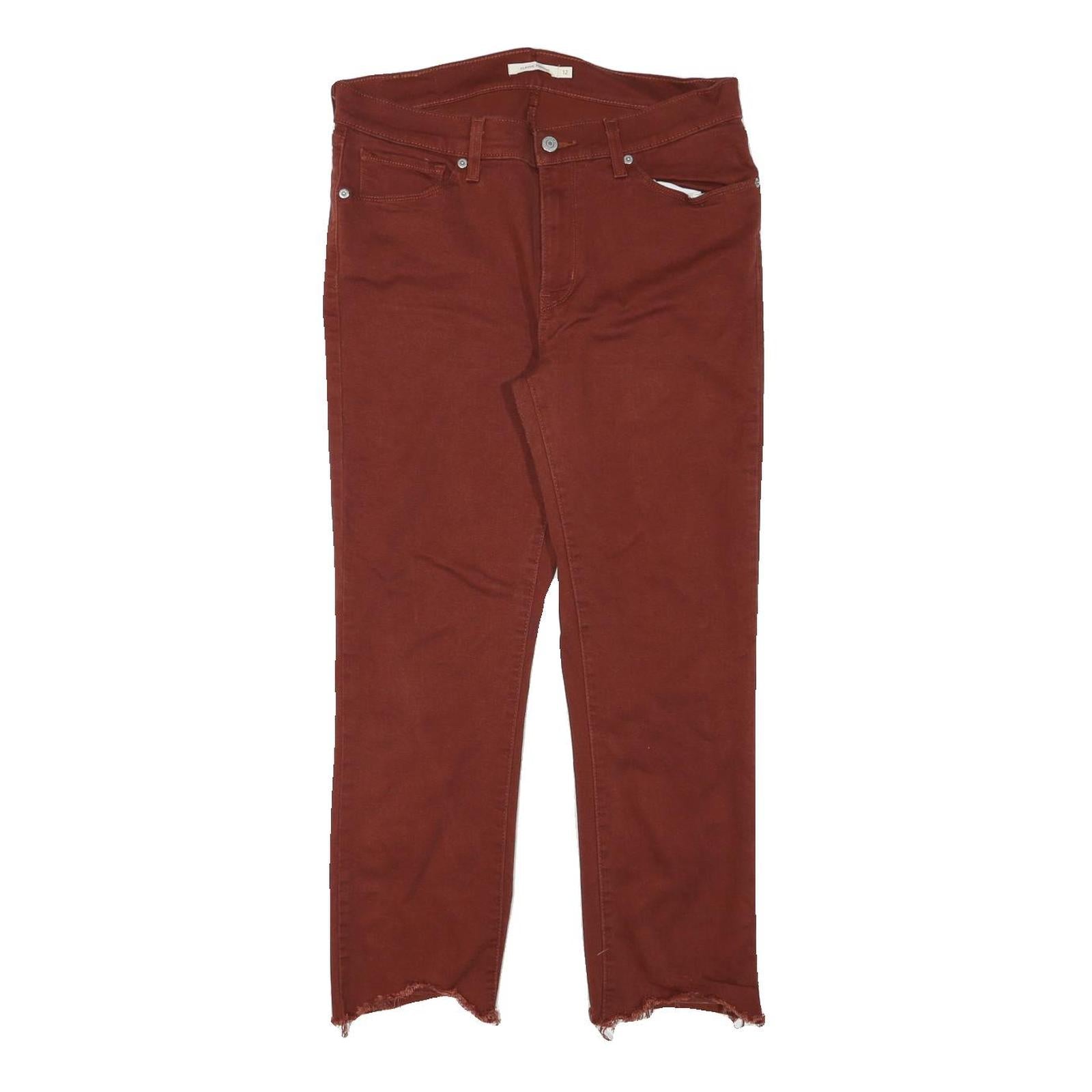 LEVI'S Womens Cotton Blend Rust Brown Regular Straight Trousers W32 L26 Casual Refurbished - N/A refurbished available on Cerqular
