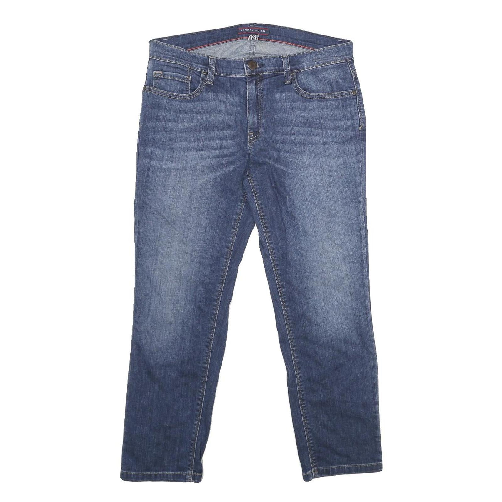 TOMMY HILFIGER Womens Jeans Blue Relaxed Straight Denim Medium W32 L26 Classic Refurbished - N/A refurbished available on Cerqular