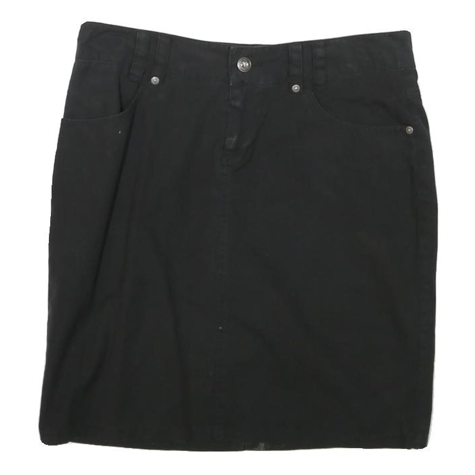 ONLY Womens Black Cotton Blend Mini Skirt Plain Zip Casual Pockets Size L Refurbished - N/A refurbished available on Cerqular