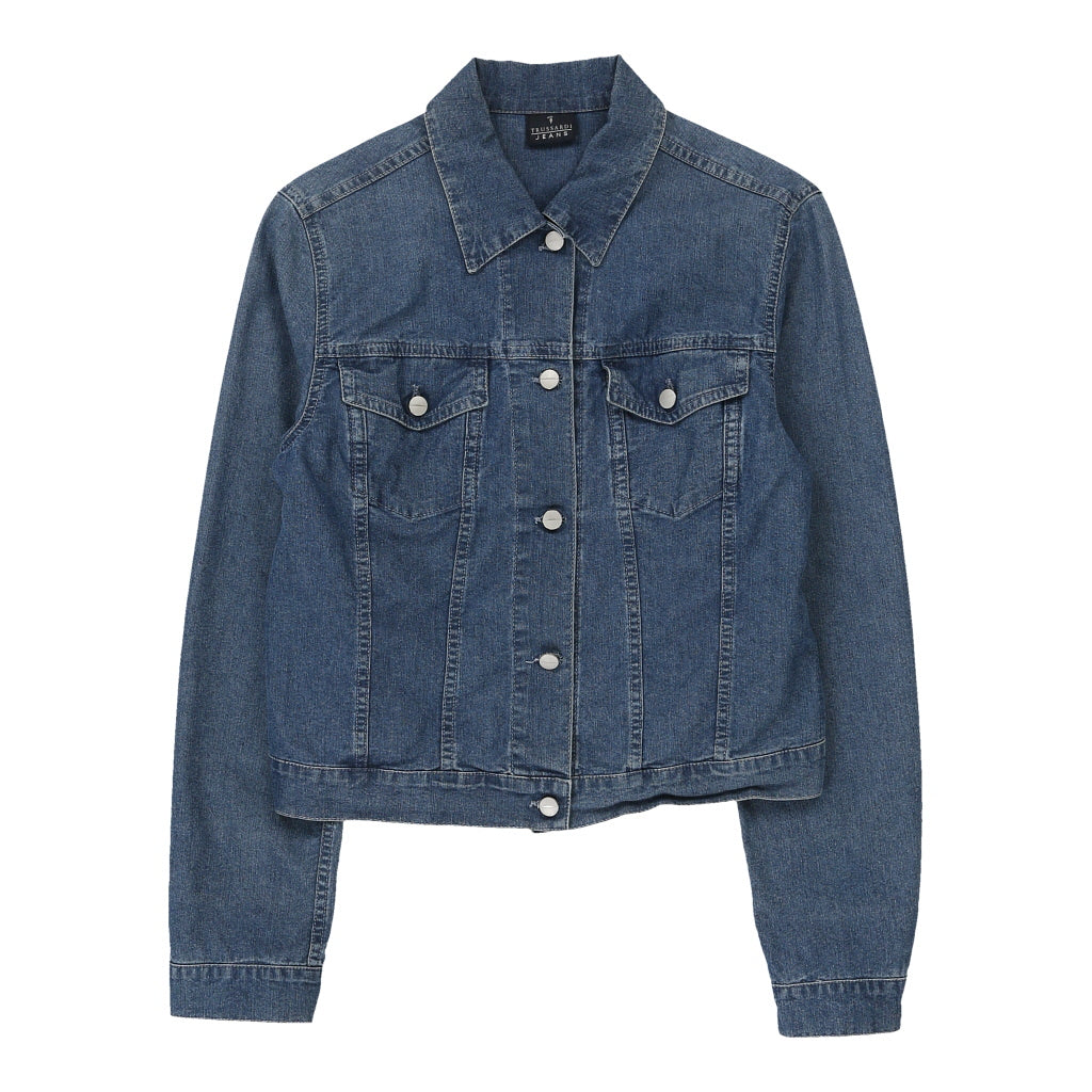 Trussardi Denim Jacket - Medium Blue Cotton | Size: medium Refurbished - N/A (Preloved Designer is not a specific brand, it refurbished available on Cerqular