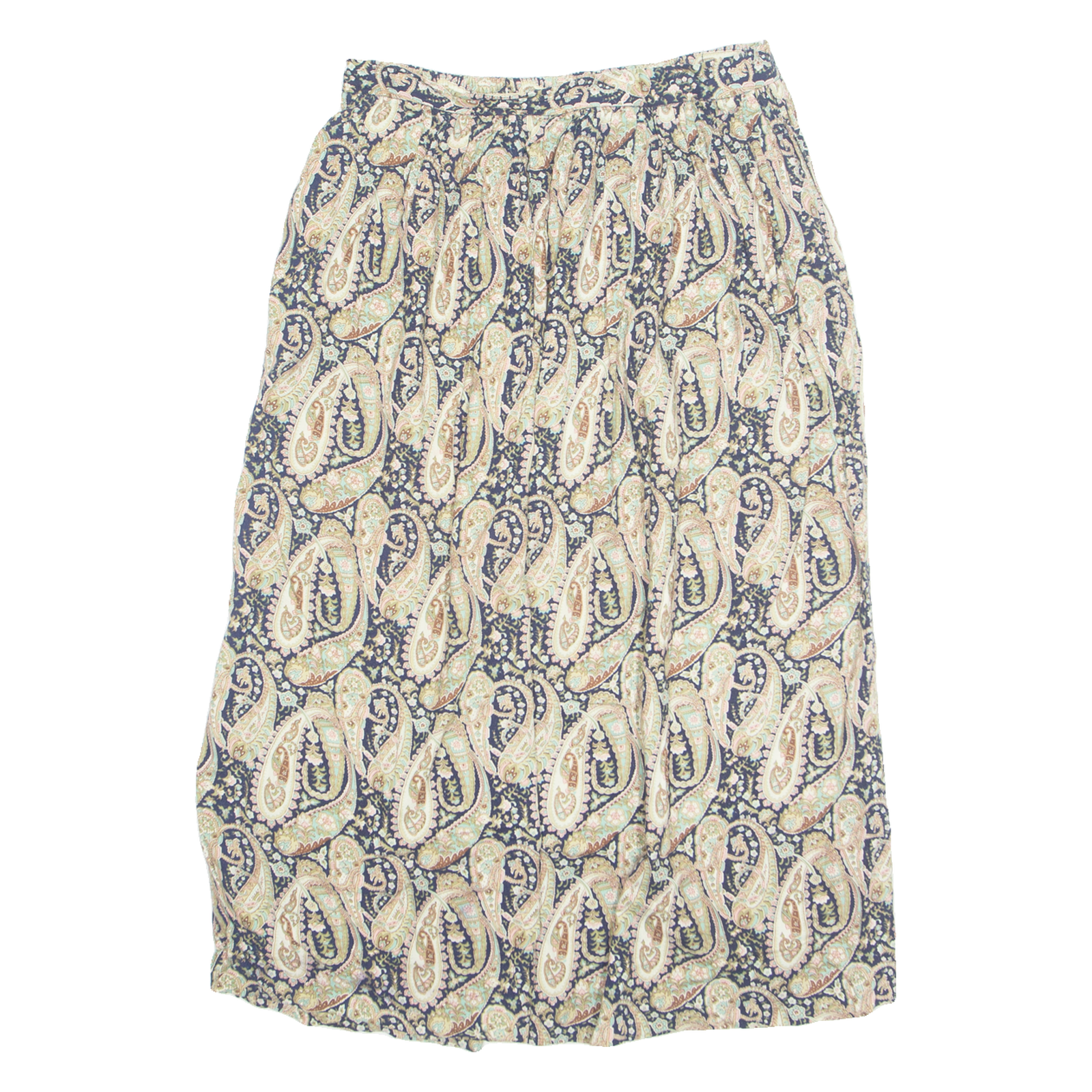 FACHATTA Womens A-Line Skirt Green Midi 90s Paisley M Refurbished - N/A refurbished available on Cerqular