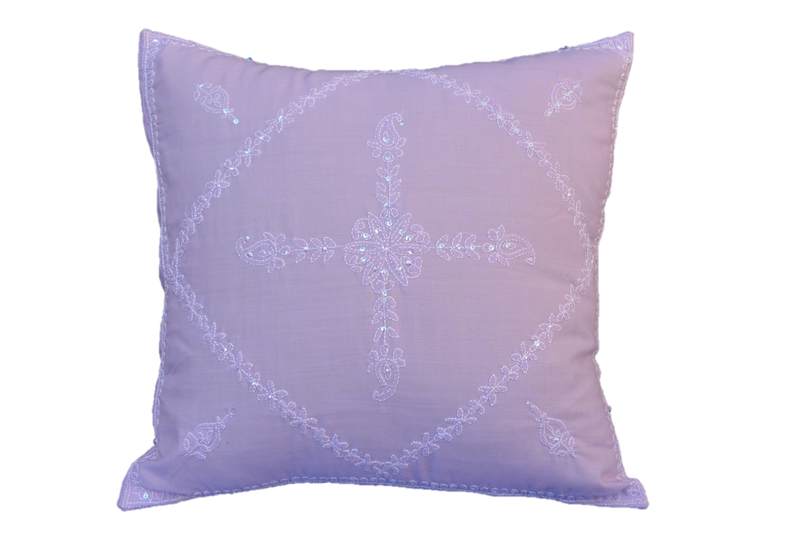 Buy Hand Embroidered Sequins Decorative Lavender throw Pillow Refurbished - $45.00 Hand Embroidered Sequins Decorative Lavender throw Pillow Refurbished - N/A refurbished available on Cerqular