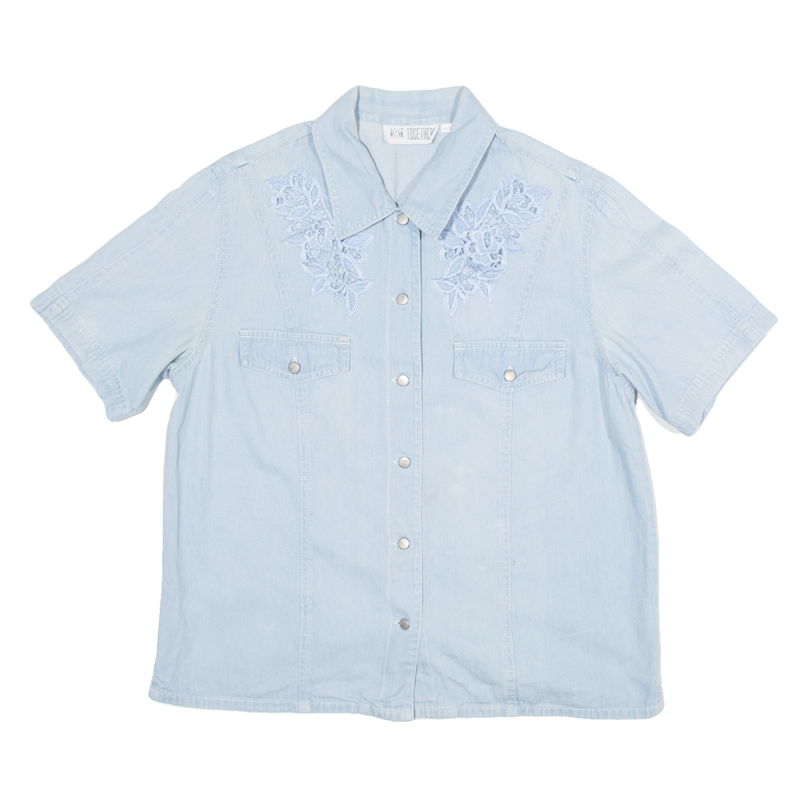 TOGETHER Womens Plain Shirt Blue M Refurbished - N/A refurbished available on Cerqular