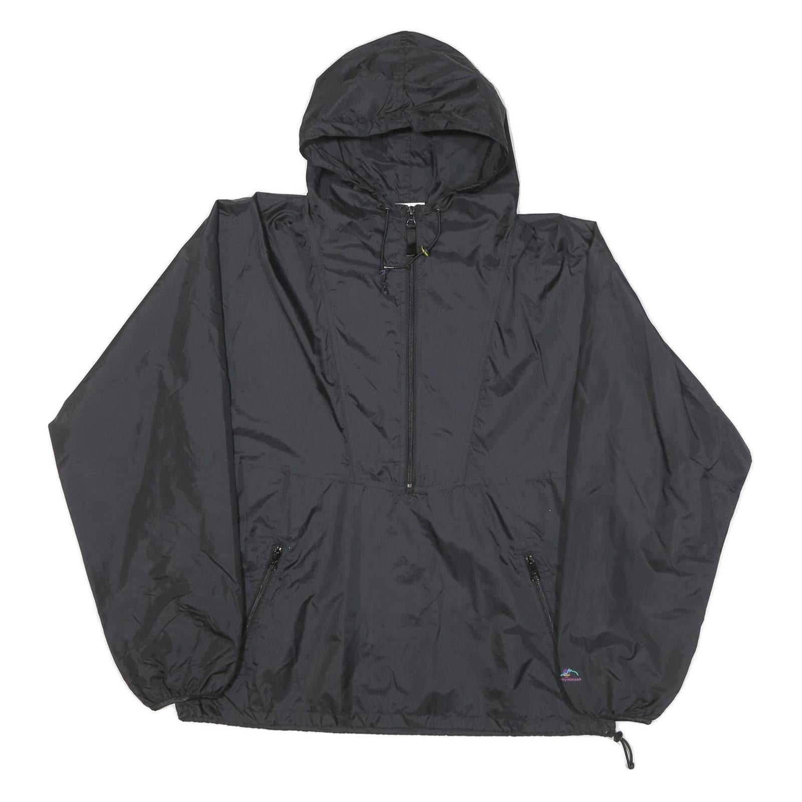 HELLY HANSEN Mens Black Outdoor Jacket M Nylon Plain Hooded Zip Pockets Refurbished - N/A refurbished available on Cerqular