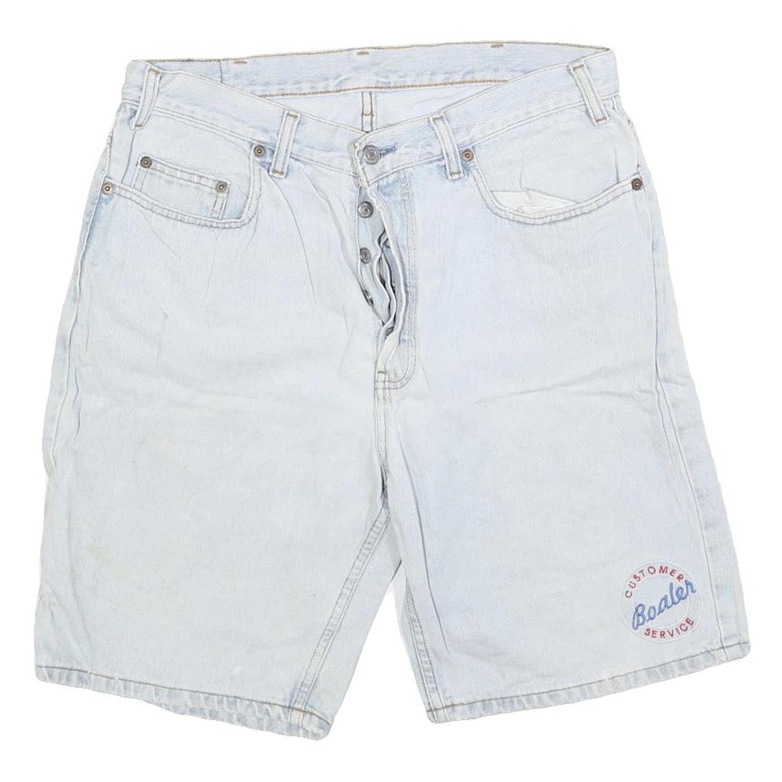 Mens Light Blue Denim Cotton Blend Casual Shorts M W32 Customer Service Refurbished - N/A refurbished available on Cerqular
