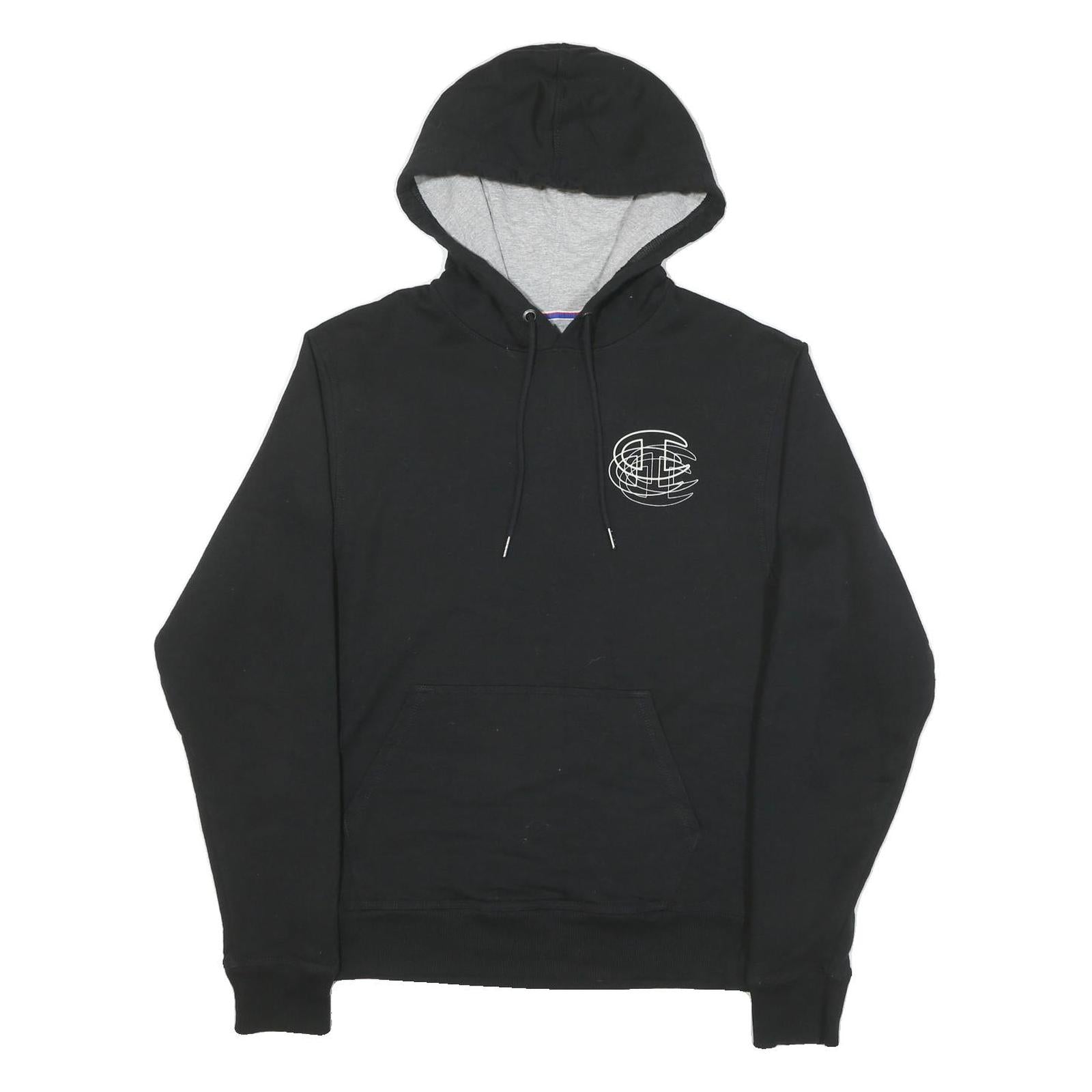 CHAMPION Mens Black Pullover Hoodie S Graphic Print Cotton Blend Streetwear Refurbished - N/A refurbished available on Cerqular