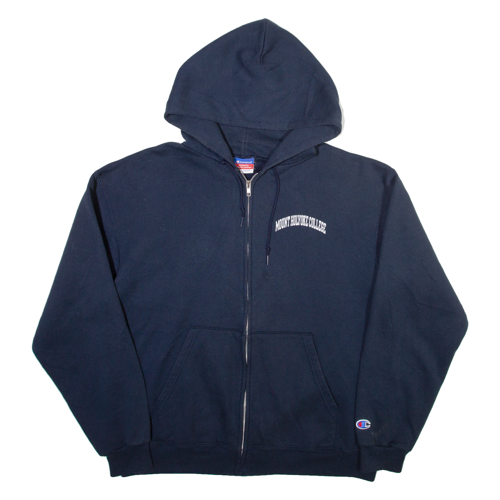 CHAMPION Mount Holyoke College Mens Blue Hoodie Full Zip USA L Refurbished - N/A refurbished available on Cerqular