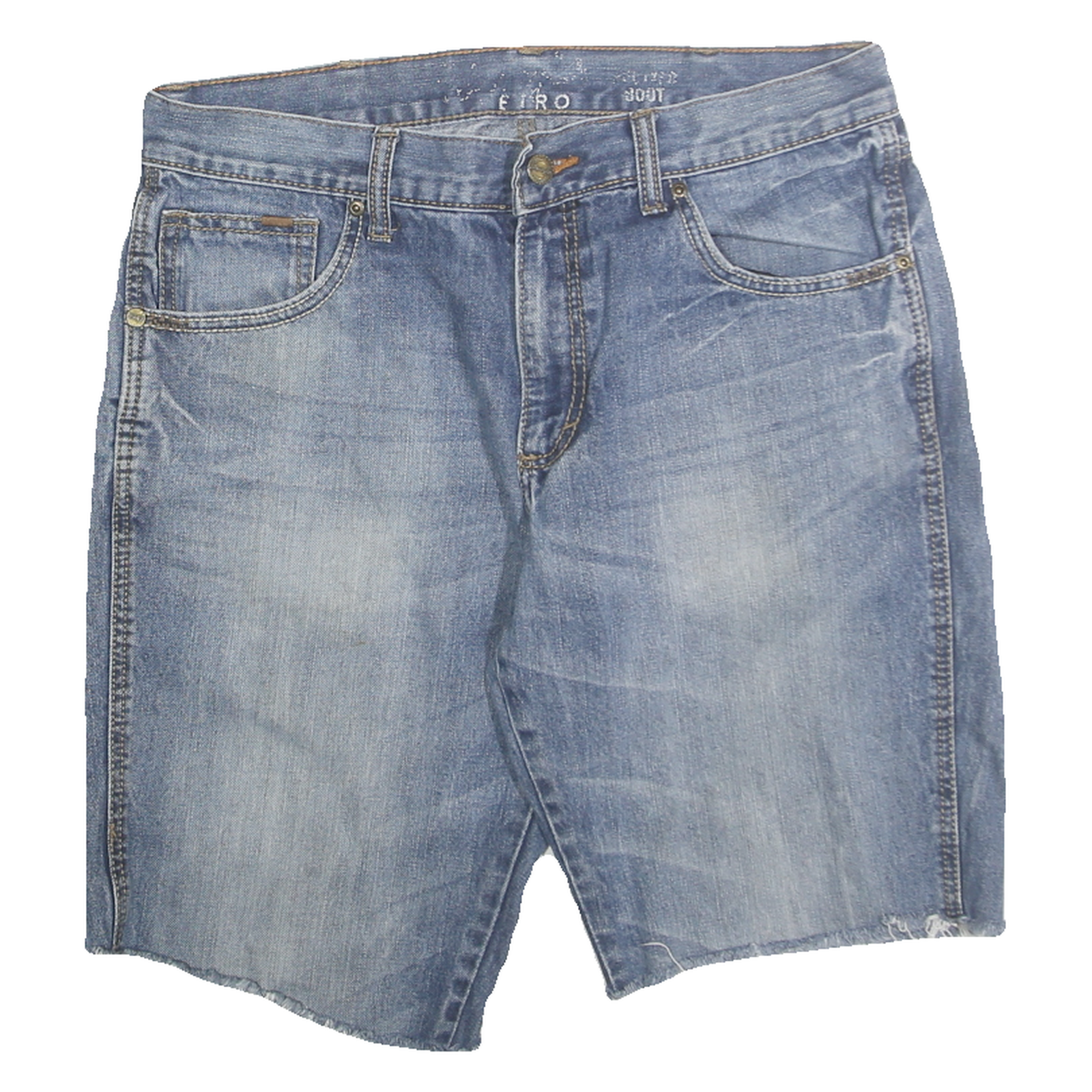 WRANGLER Mens Shorts Blue Denim Casual L W34 Classic Fit Faded Refurbished - N/A refurbished available on Cerqular
