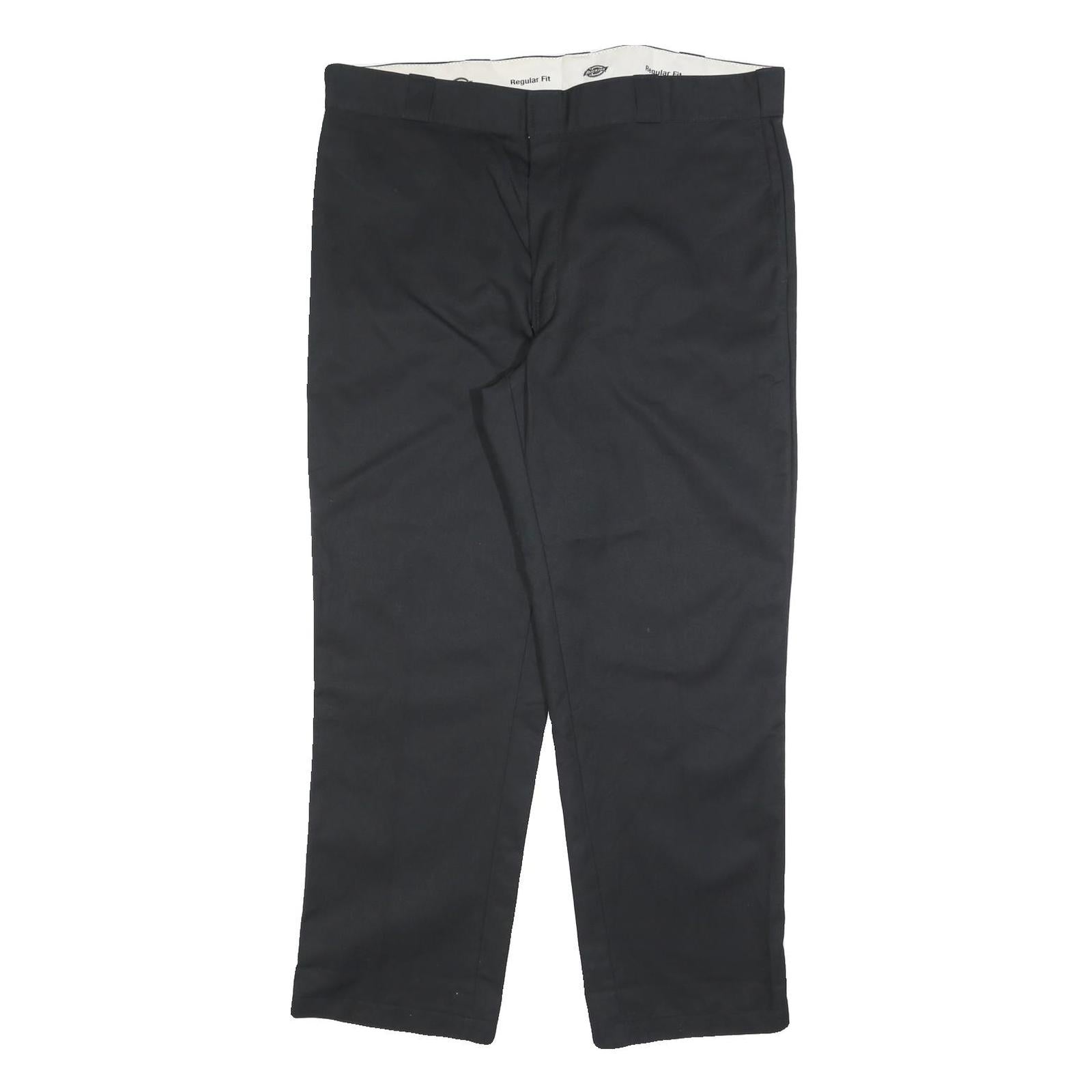 DICKIES Mens Black Cotton Blend Regular Fit Straight Trousers W40 L30 Workwear Refurbished - N/A refurbished available on Cerqular