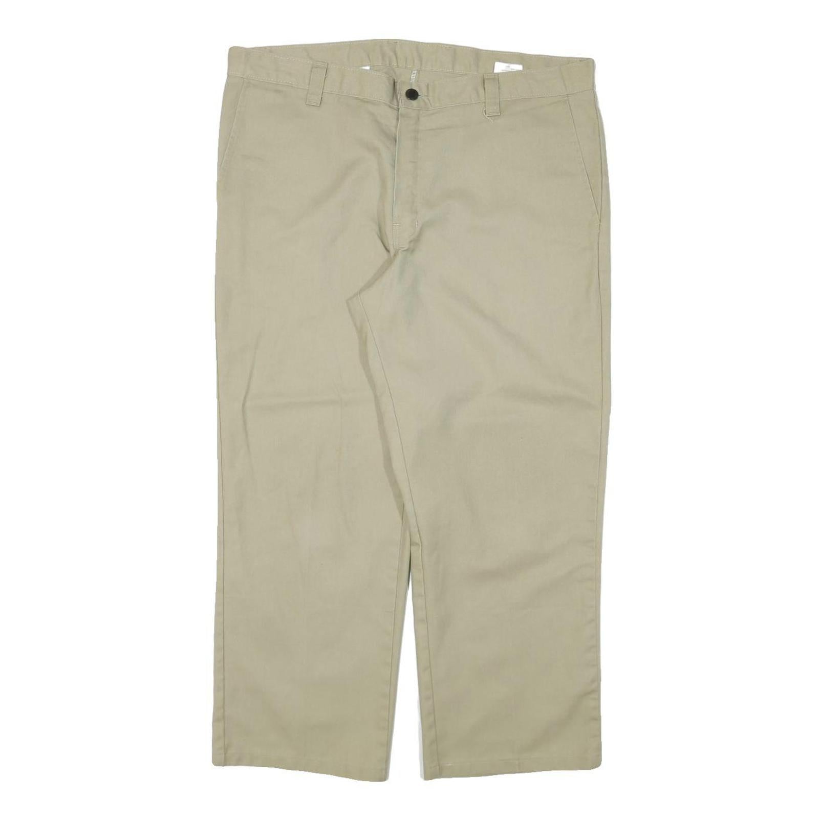 DICKIES Mens Cotton Blend Beige Regular Straight Trousers W38 L26 Workwear Zip Refurbished - N/A refurbished available on Cerqular