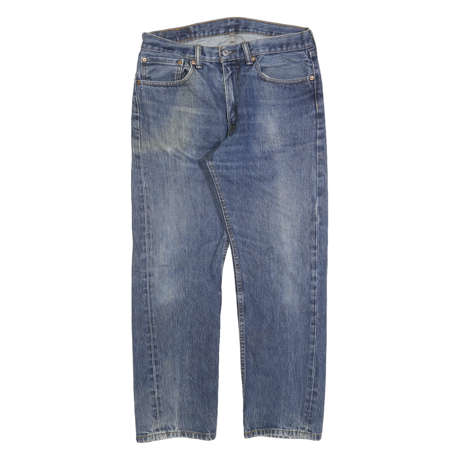 LEVI'S 505 Mens Blue Regular Straight Denim W34 L30 Classic Zip Closure Jeans Refurbished - N/A refurbished available on Cerqular