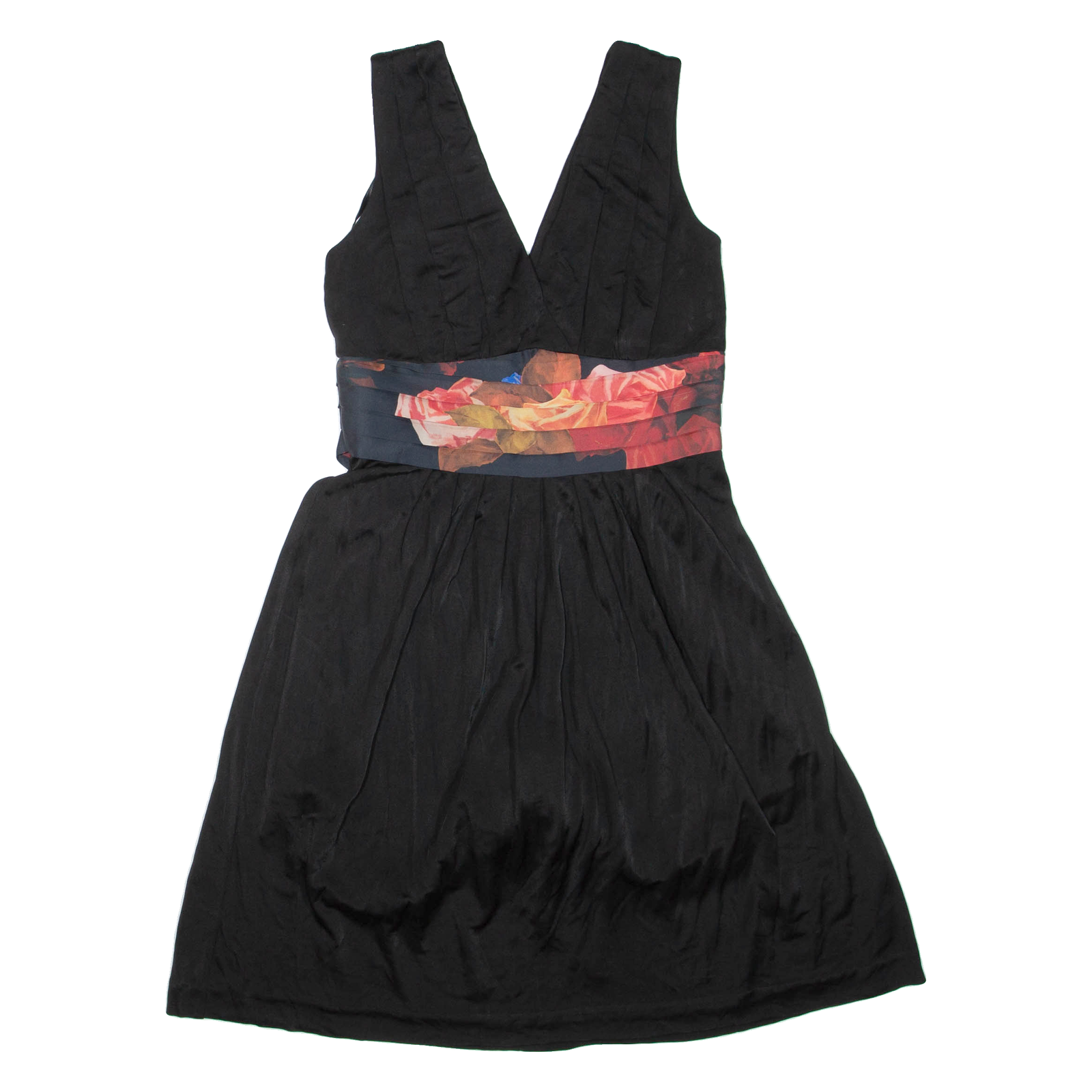TED BAKER Womens Mini Dress Black Viscose Floral Sleeveless Short S Refurbished - N/A refurbished available on Cerqular