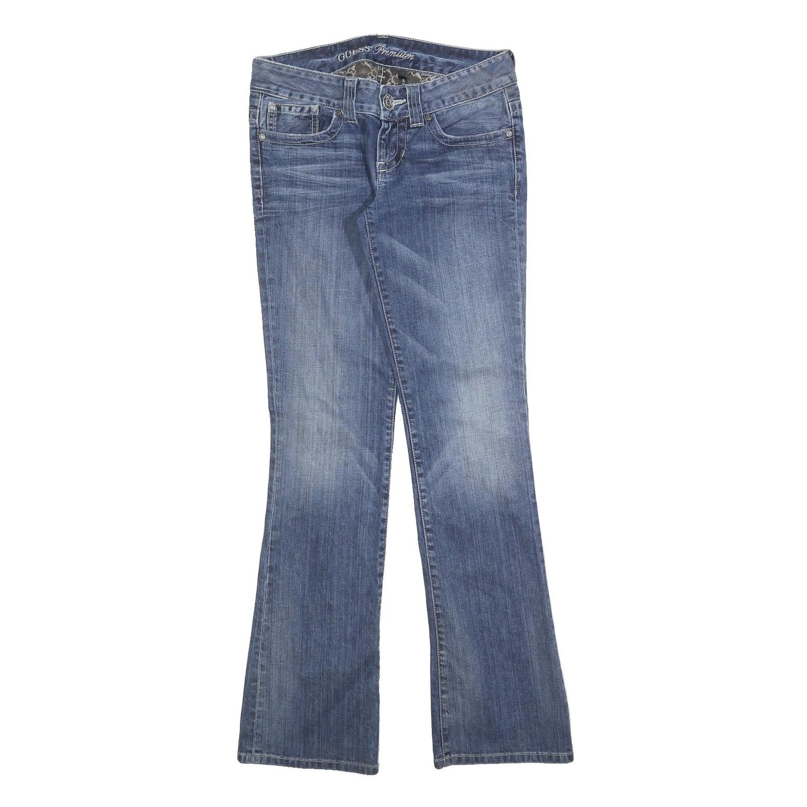 GUESS Womens Blue Regular Flared Denim Medium W30 L32 Jeans Cotton Blend Zip Refurbished - N/A refurbished available on Cerqular