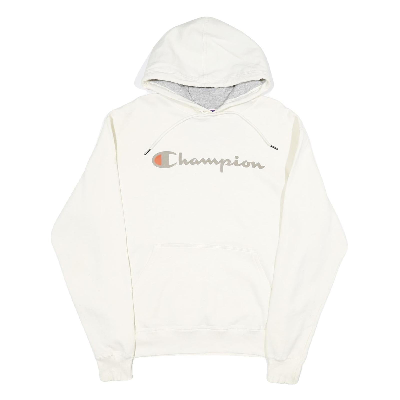 CHAMPION Mens White Pullover Hoodie M Cotton Blend Sweatshirt Refurbished - N/A refurbished available on Cerqular
